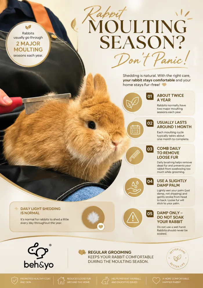 🐰 How to Handle Rabbit Fur Shedding (Moulting Season)