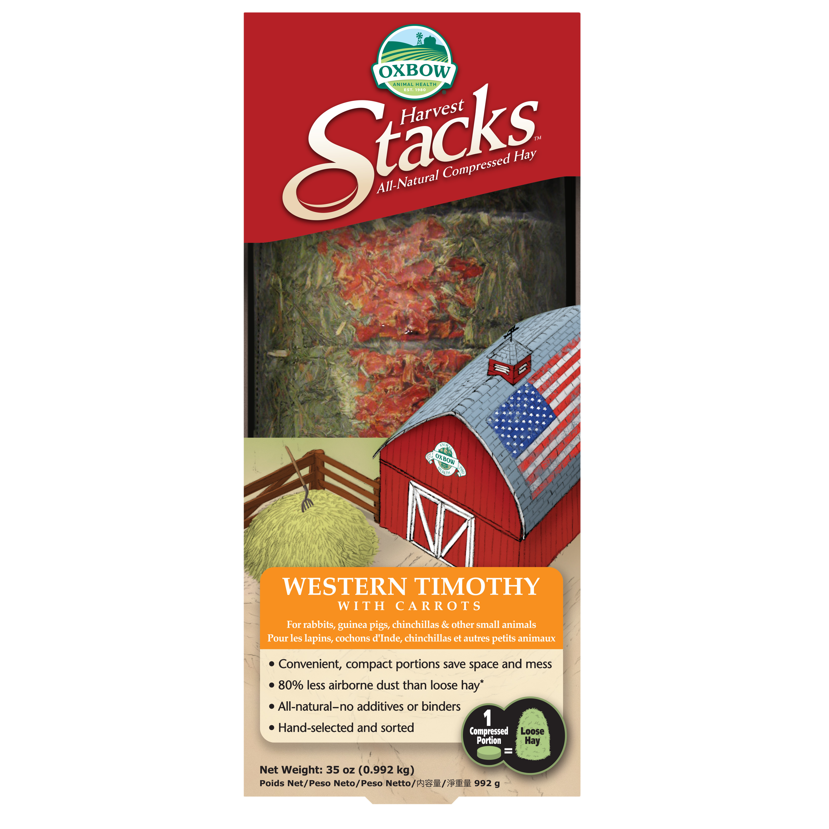 Oxbow Harvest Stacks - Western Timothy with Carrots (35 oz) - 992g