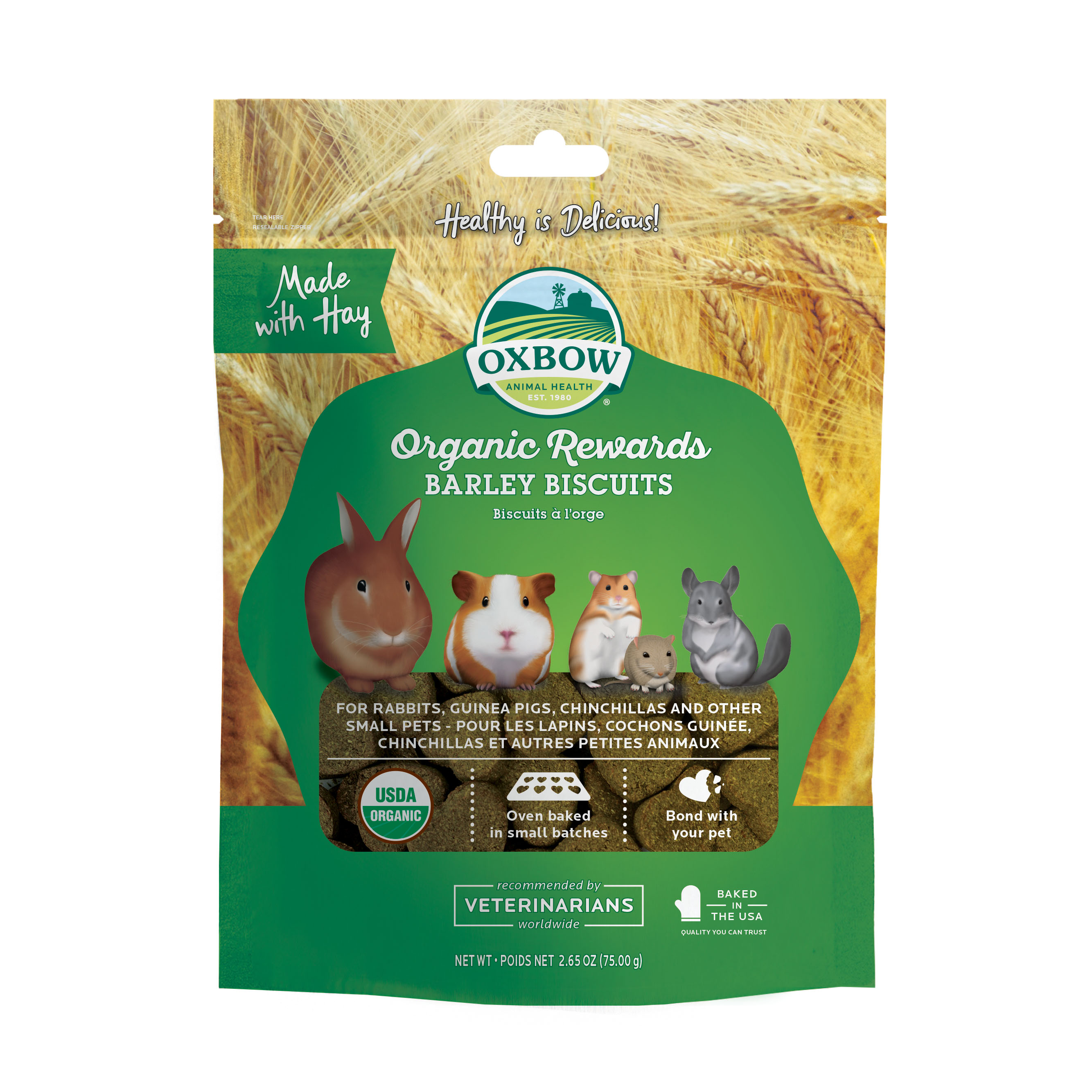 Oxbow Organic Barley Biscuits (2.65 oz) - 75g