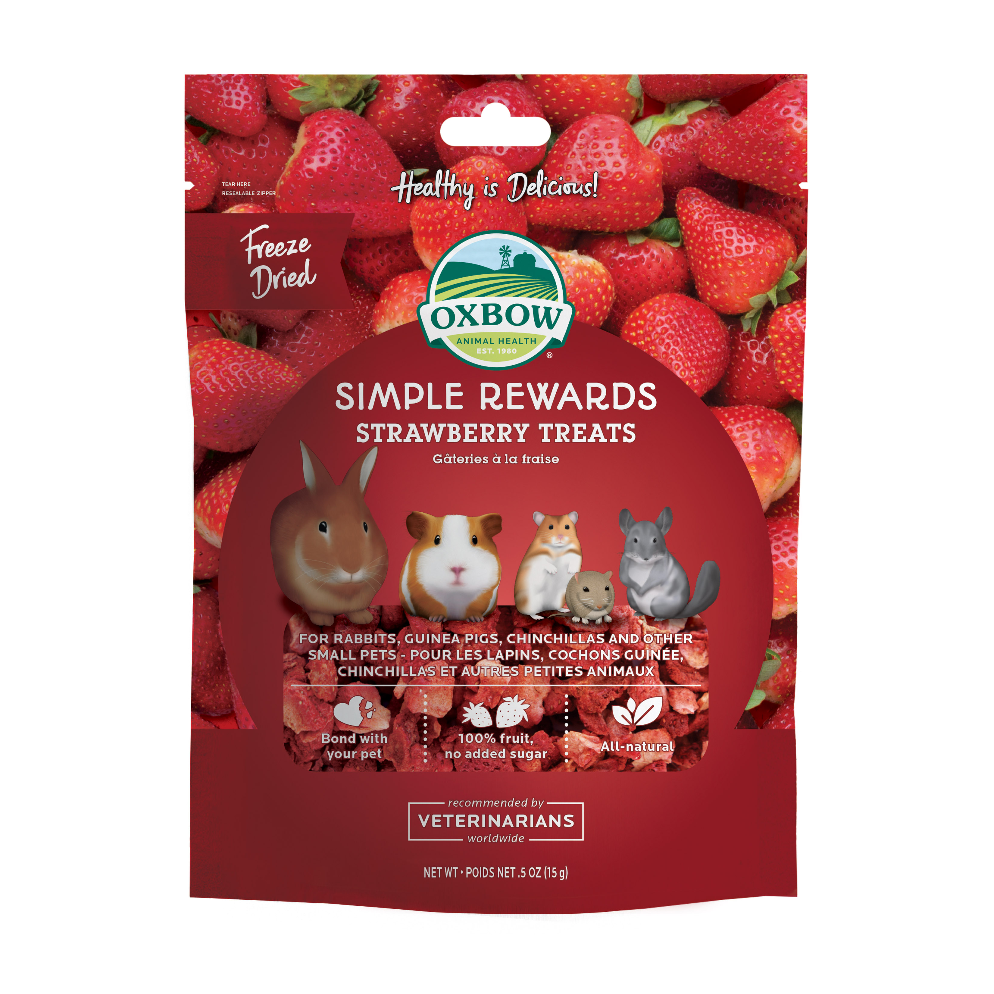 Oxbow Simple Rewards Strawberry Treats (0.5 oz) - 15g