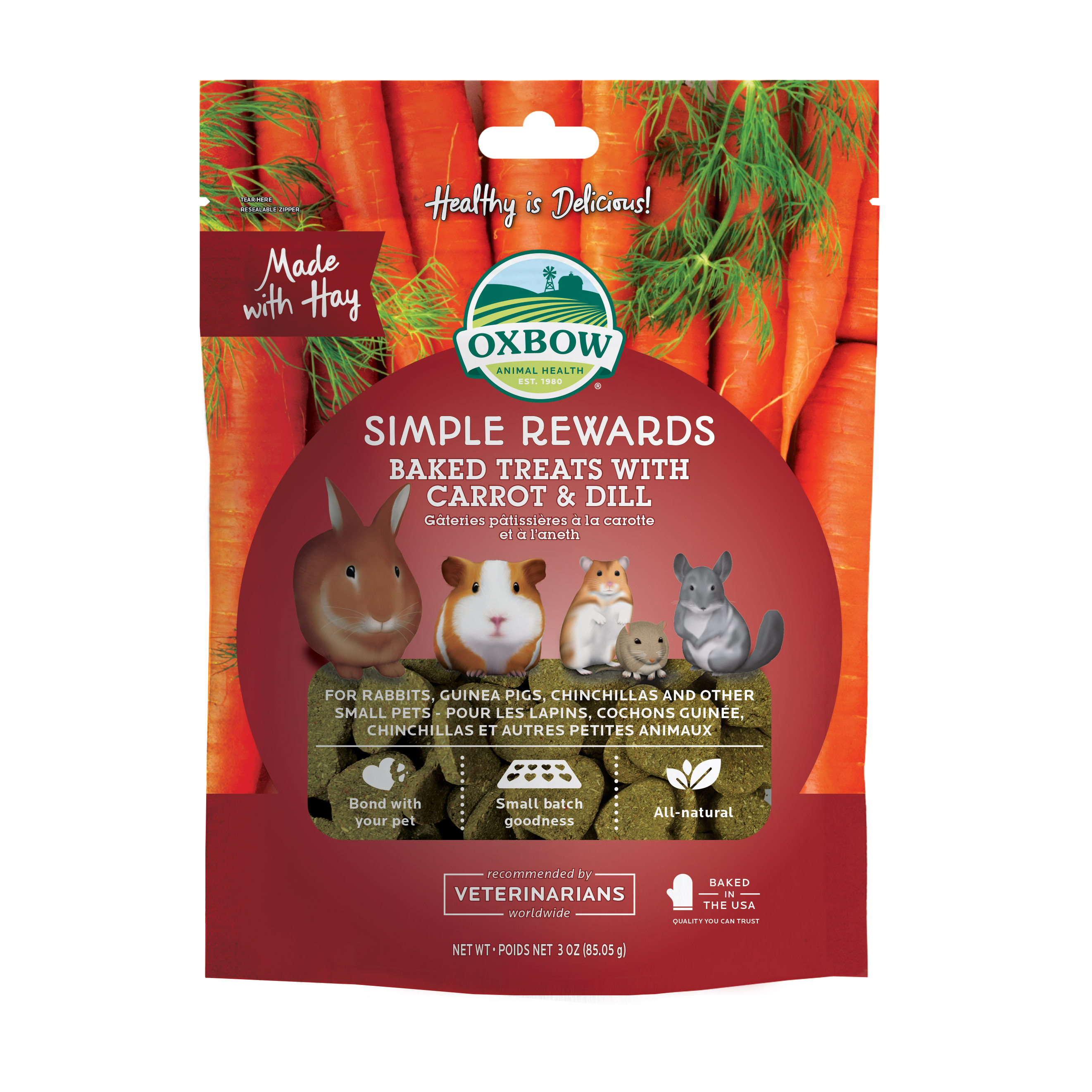 Oxbow Simple Rewards Baked Treats with Carrot & Dill (3 oz) - 85.05g