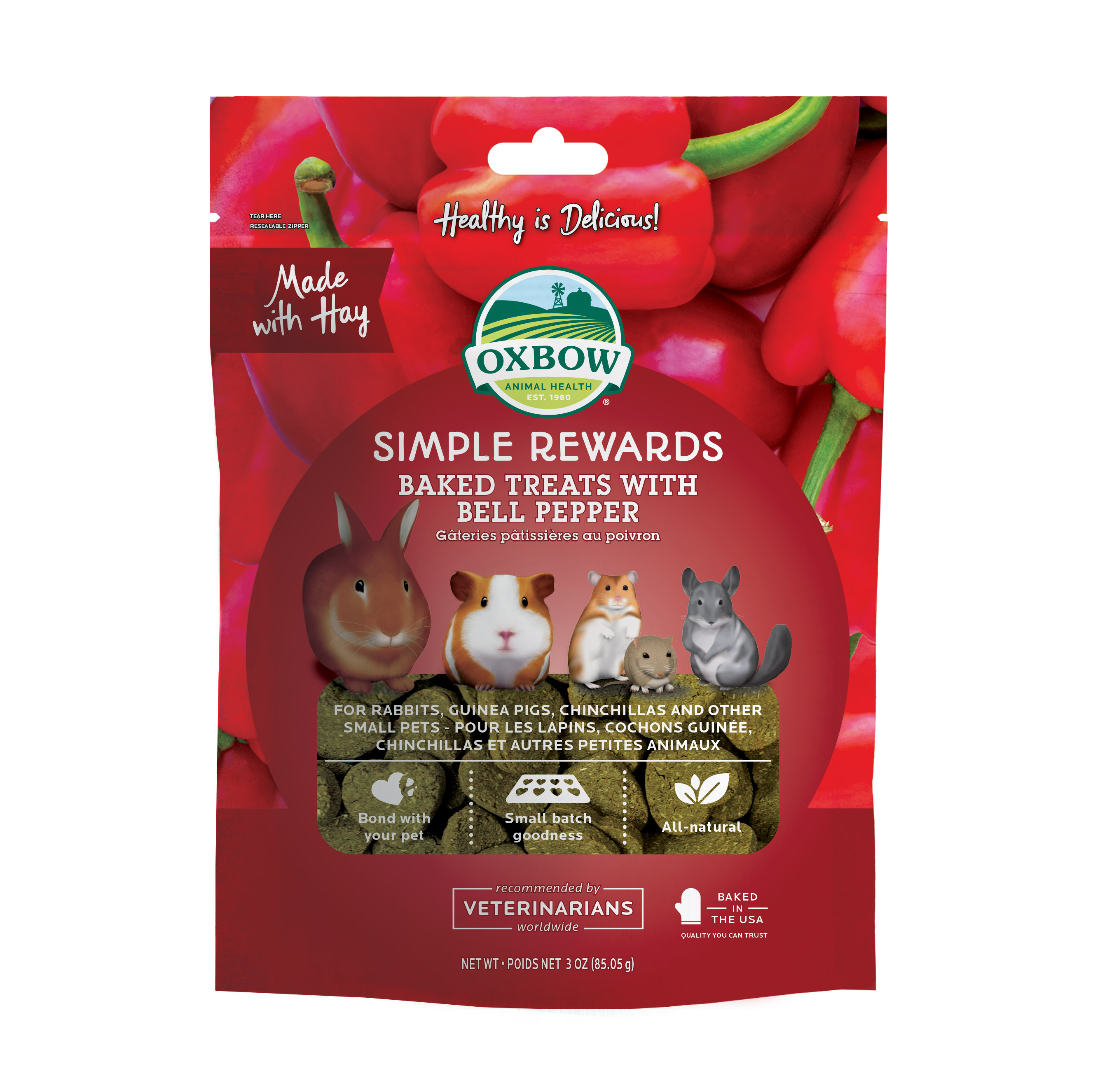 Oxbow Simple Rewards Baked Treats with Bell Pepper (3 oz) - 85.05g