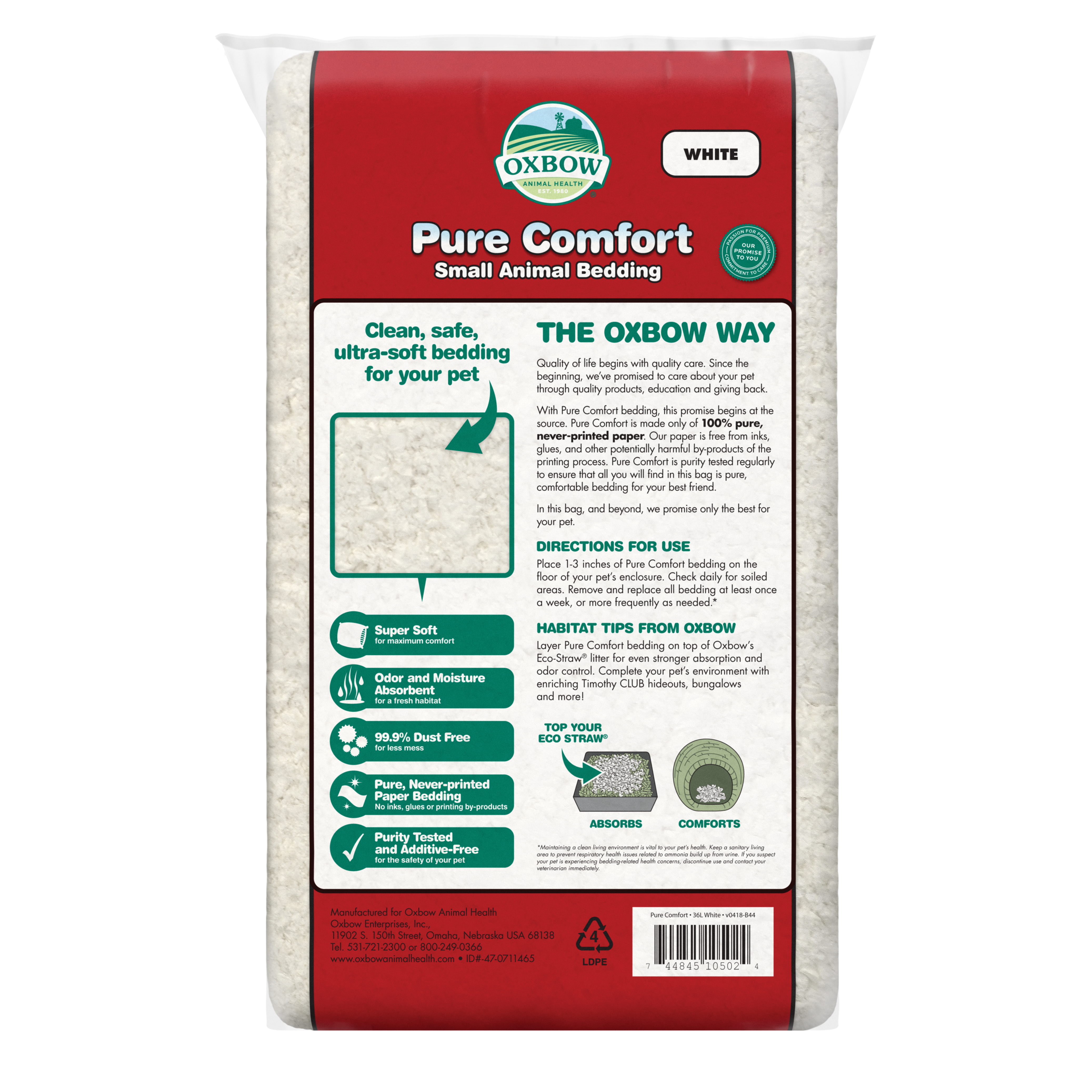 Oxbow Pure Comfort White Bedding (36 L)