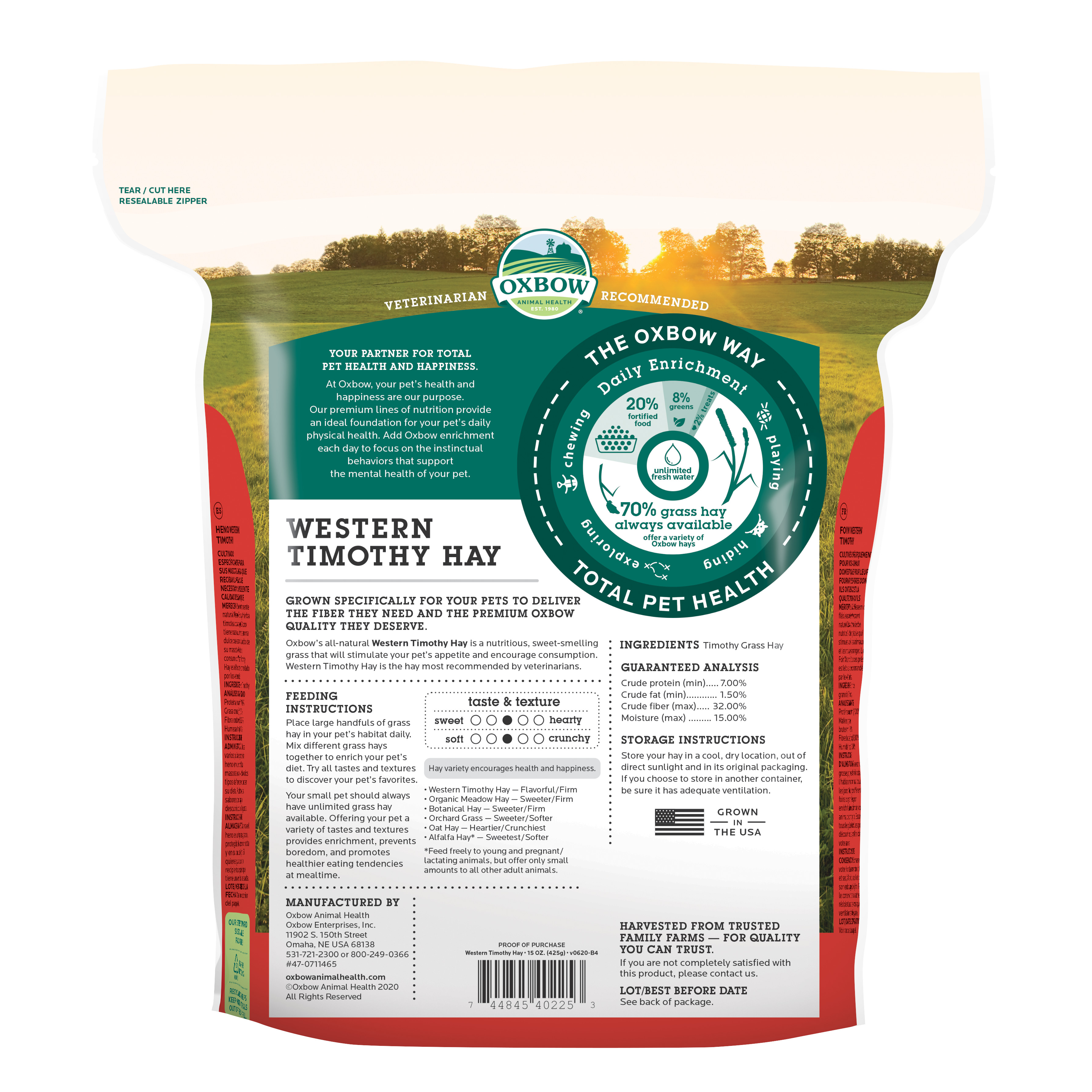 Oxbow Western Timothy Hay (15 oz) - 425g