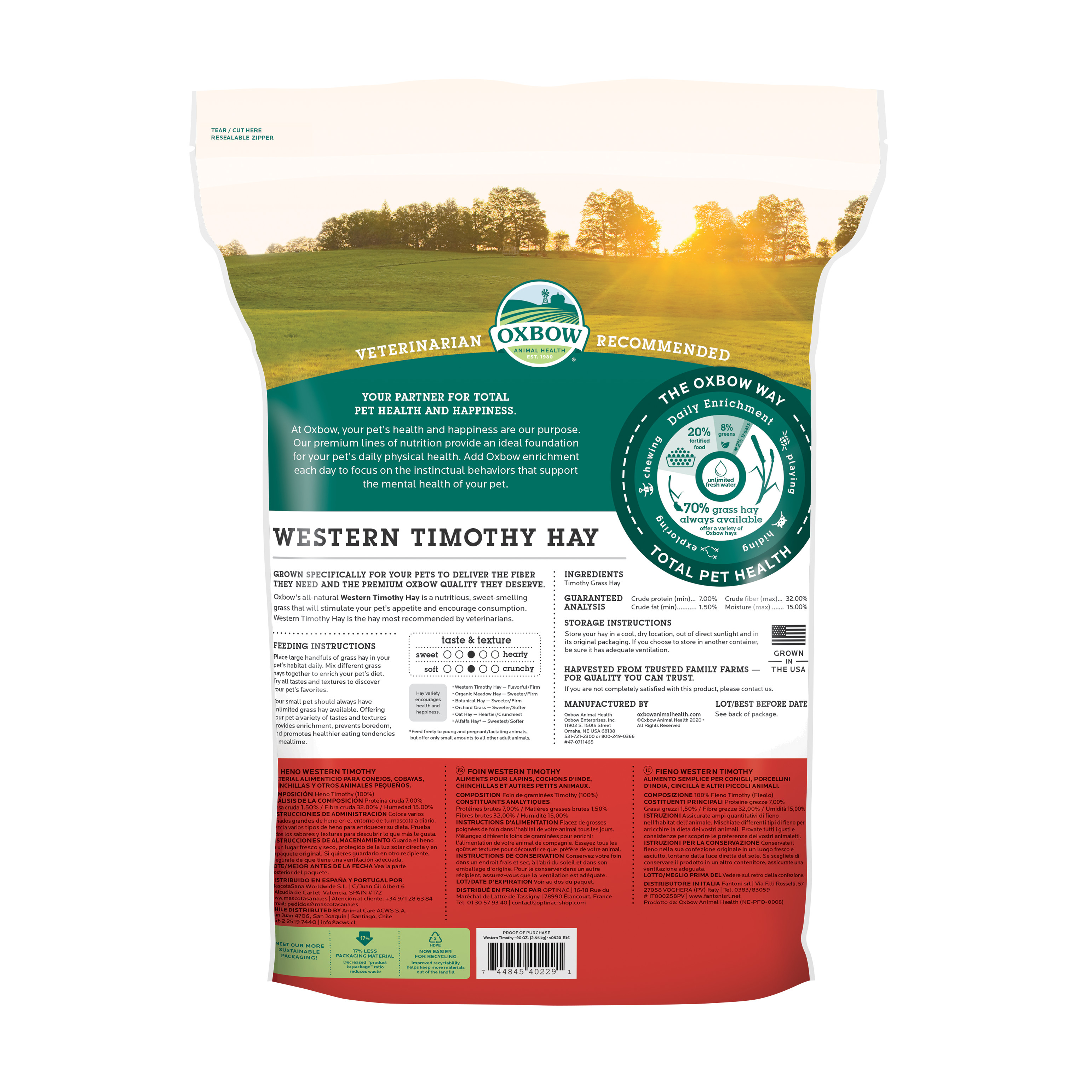 Oxbow Western Timothy Hay (90 oz) - 2.55kg