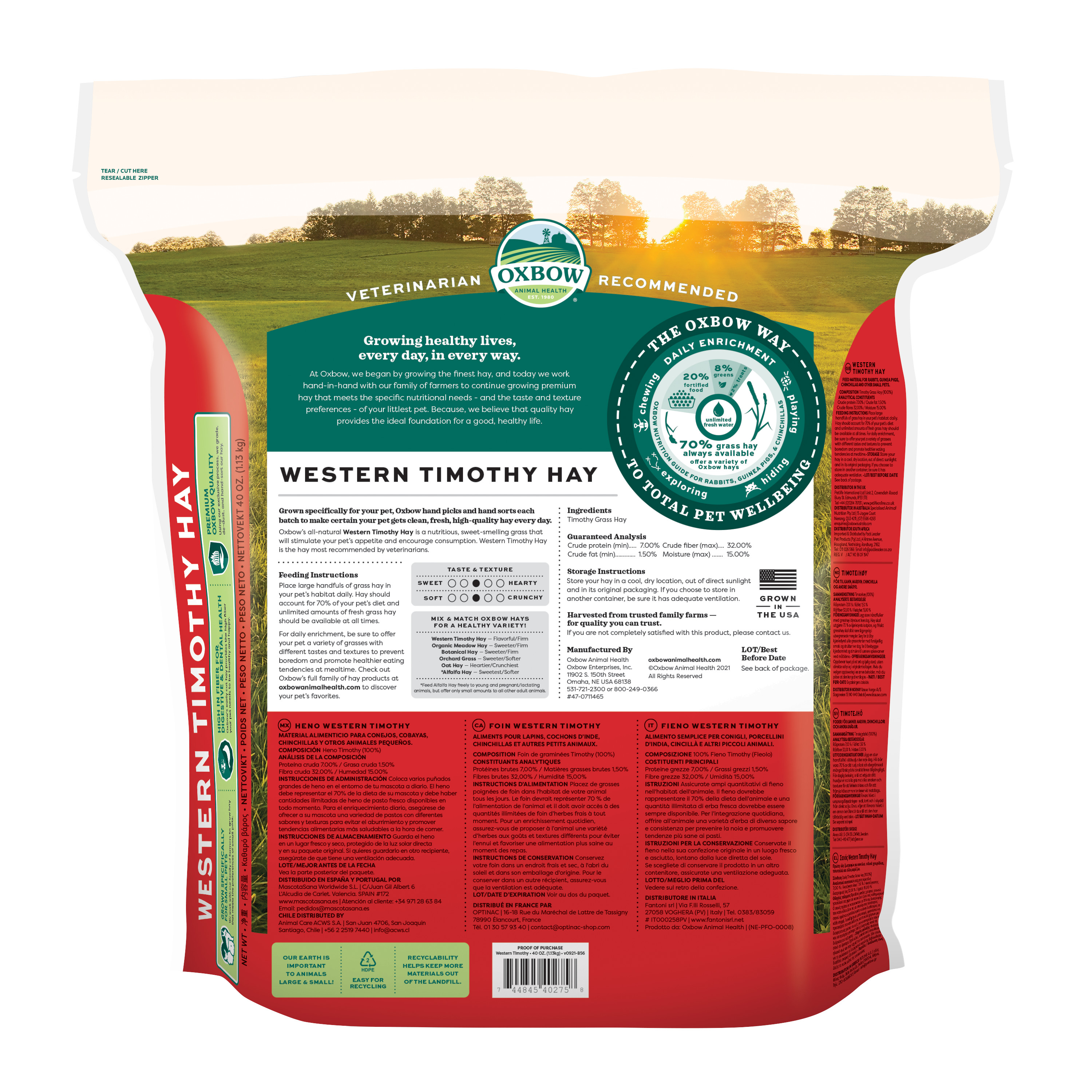 Oxbow Western Timothy Hay (40 oz) - 1.13kg