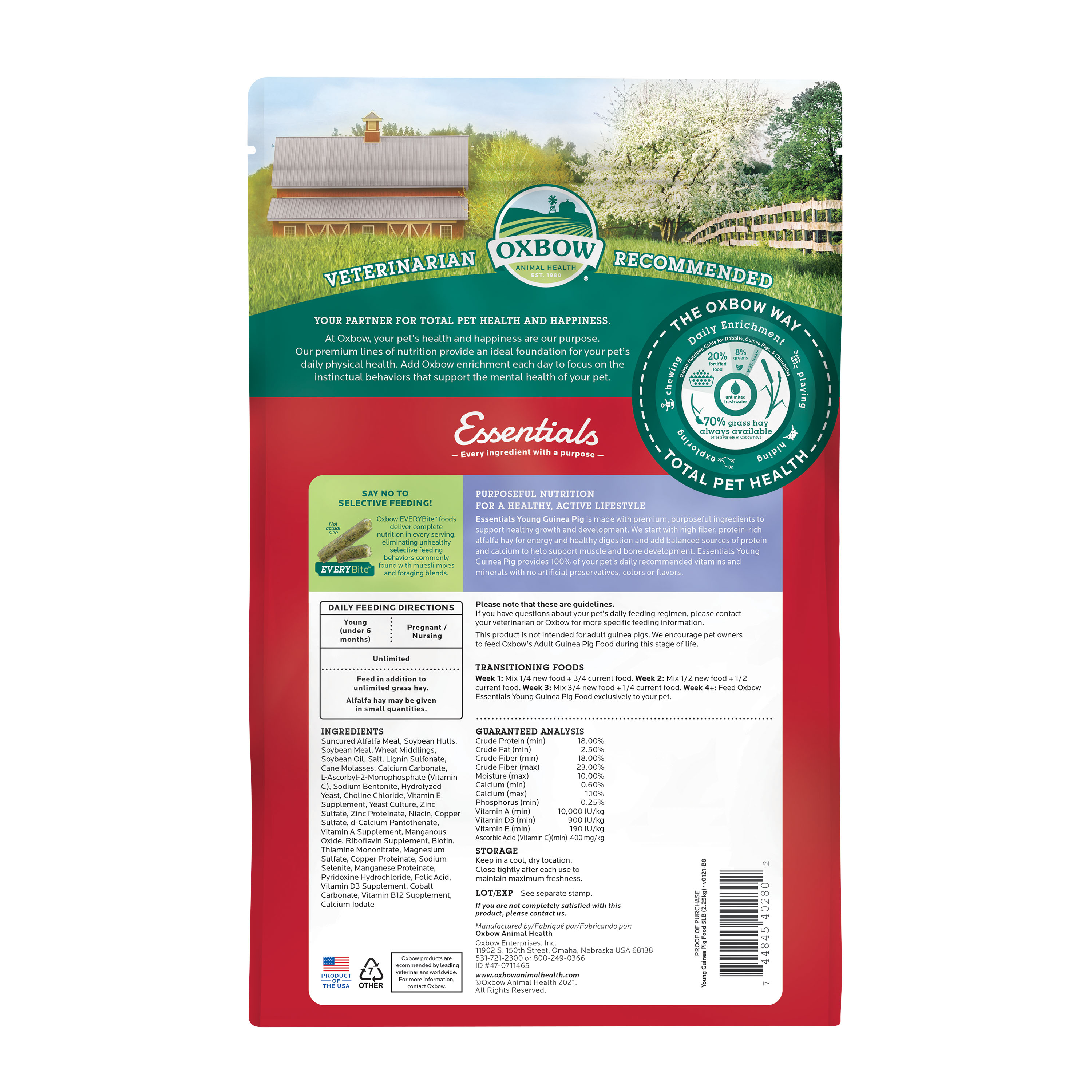 Oxbow Essentials Young Guinea Pig Food (5 lb) - 2.25kg