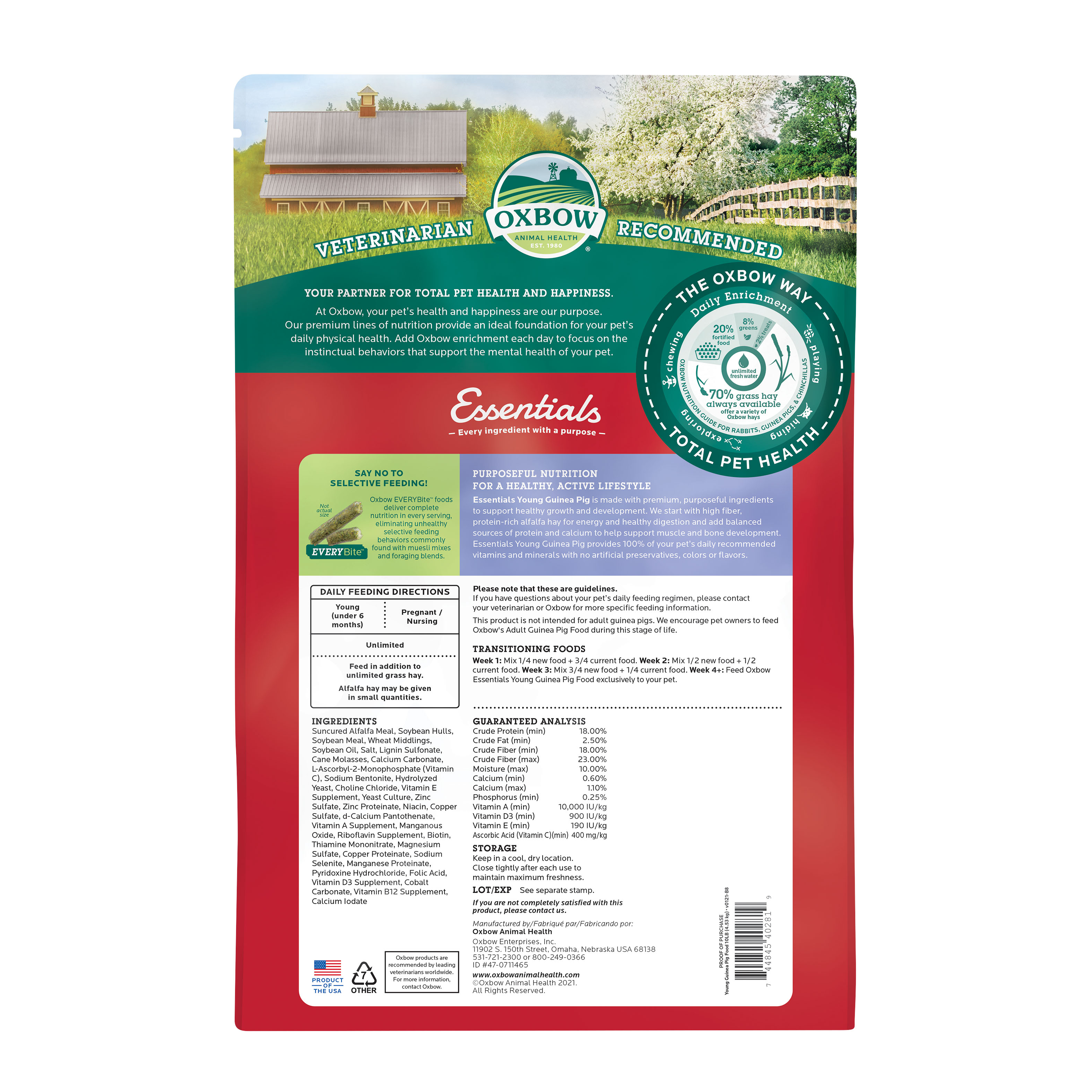 Oxbow Essentials Young Guinea Pig Food (10 lb) - 4.53kg