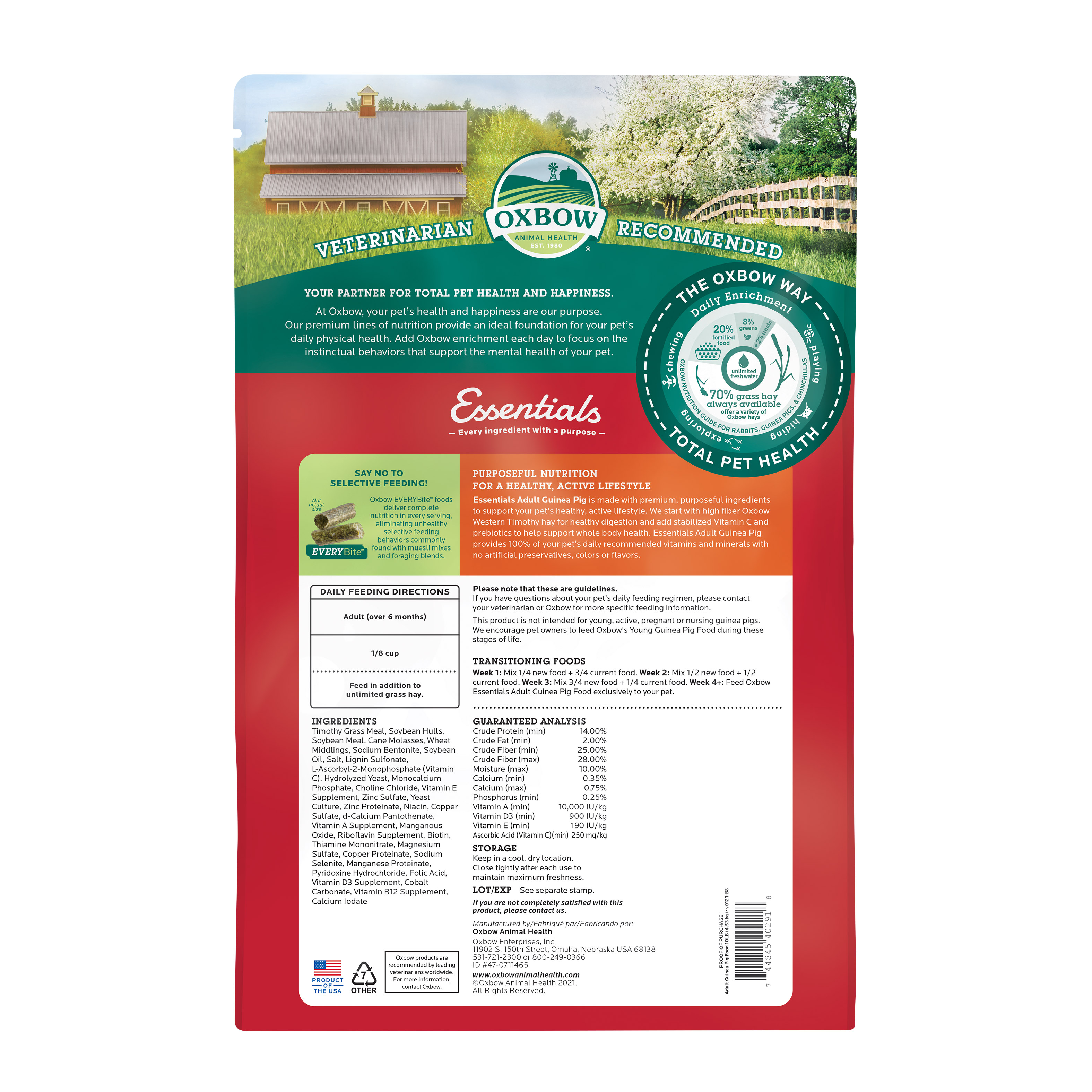 Oxbow Essentials Adult Guinea Pig Food (10lb) x 4