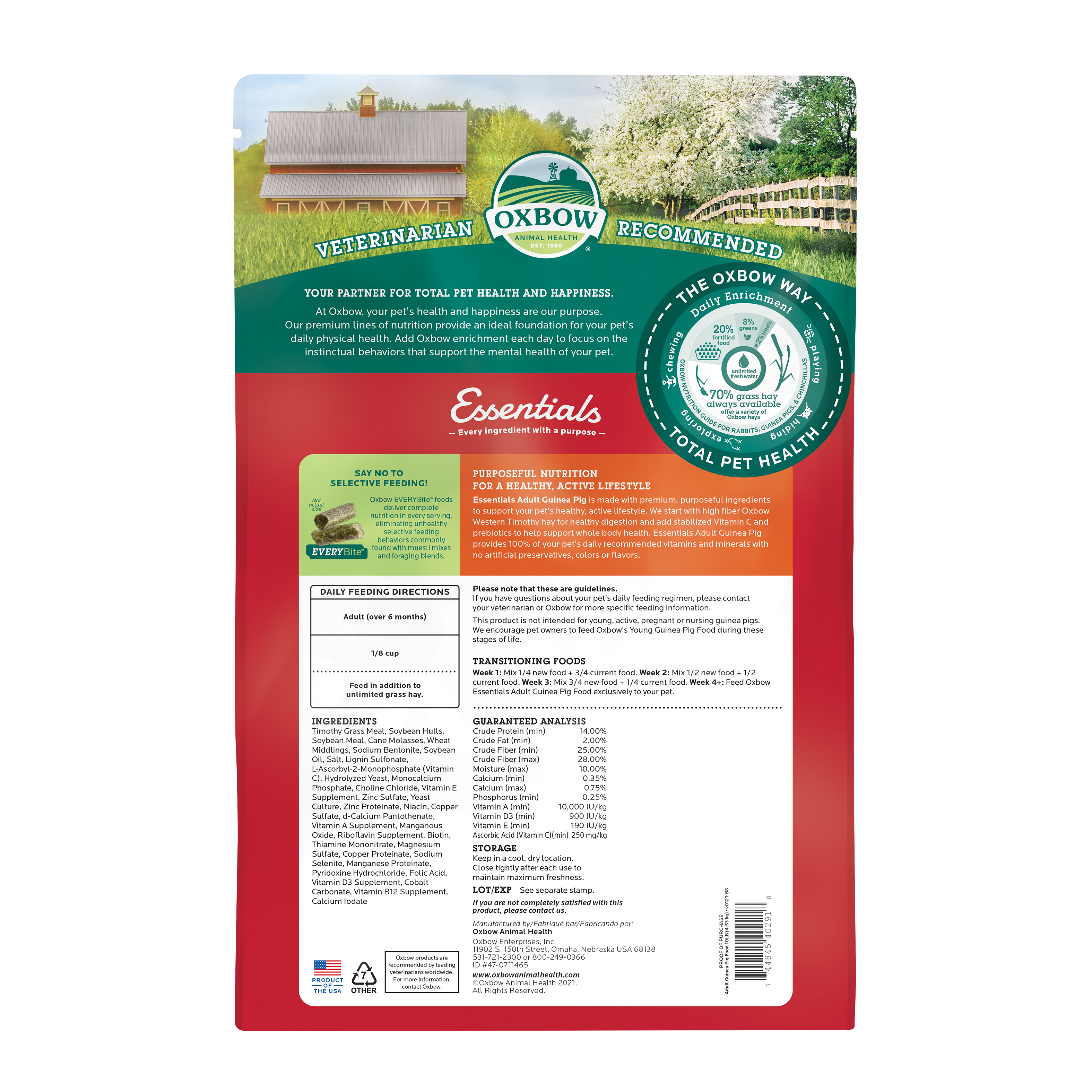 Oxbow Essentials Adult Guinea Pig Food (10 lb) - 4.53kg