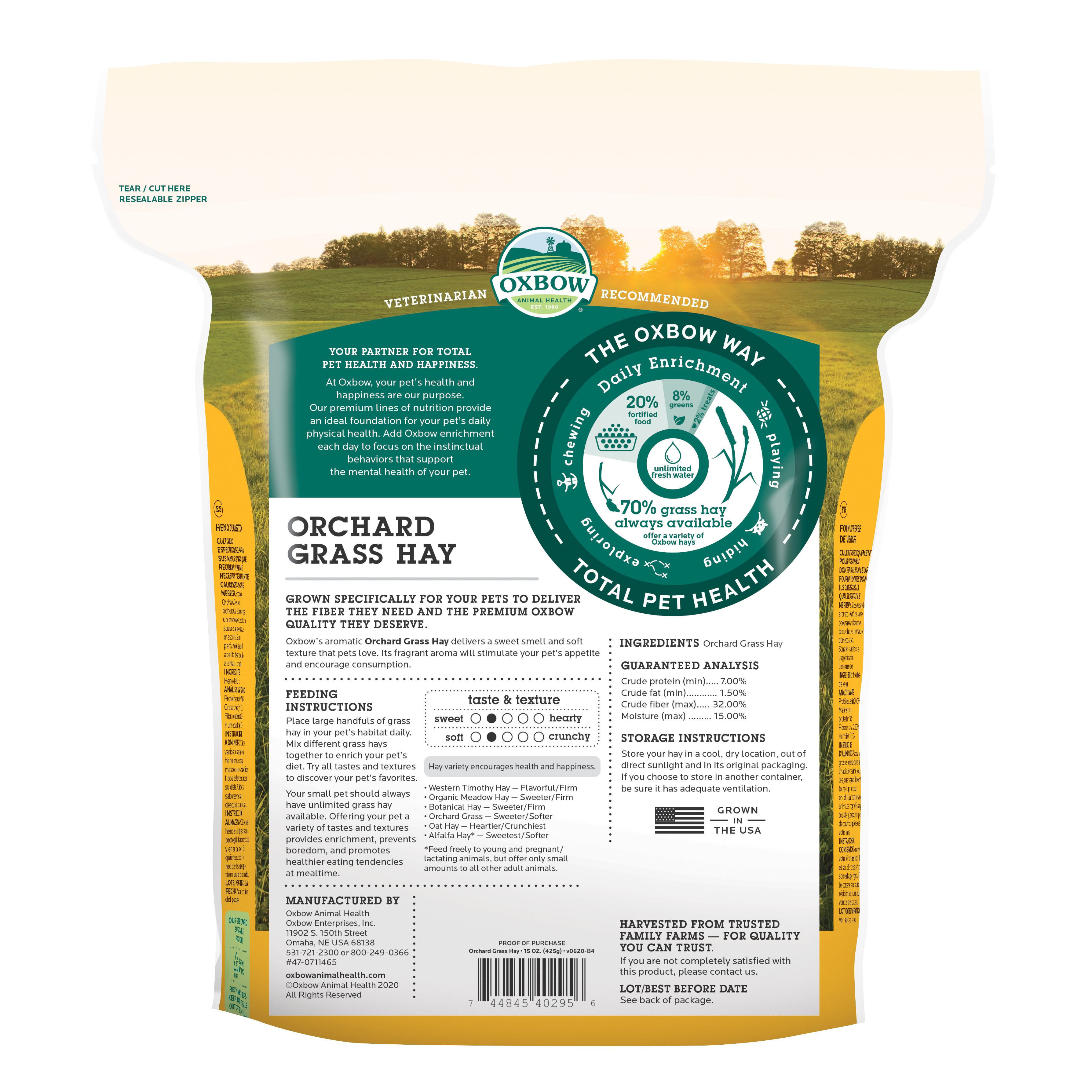 Oxbow Orchard Grass Hay (15 oz) - 425g