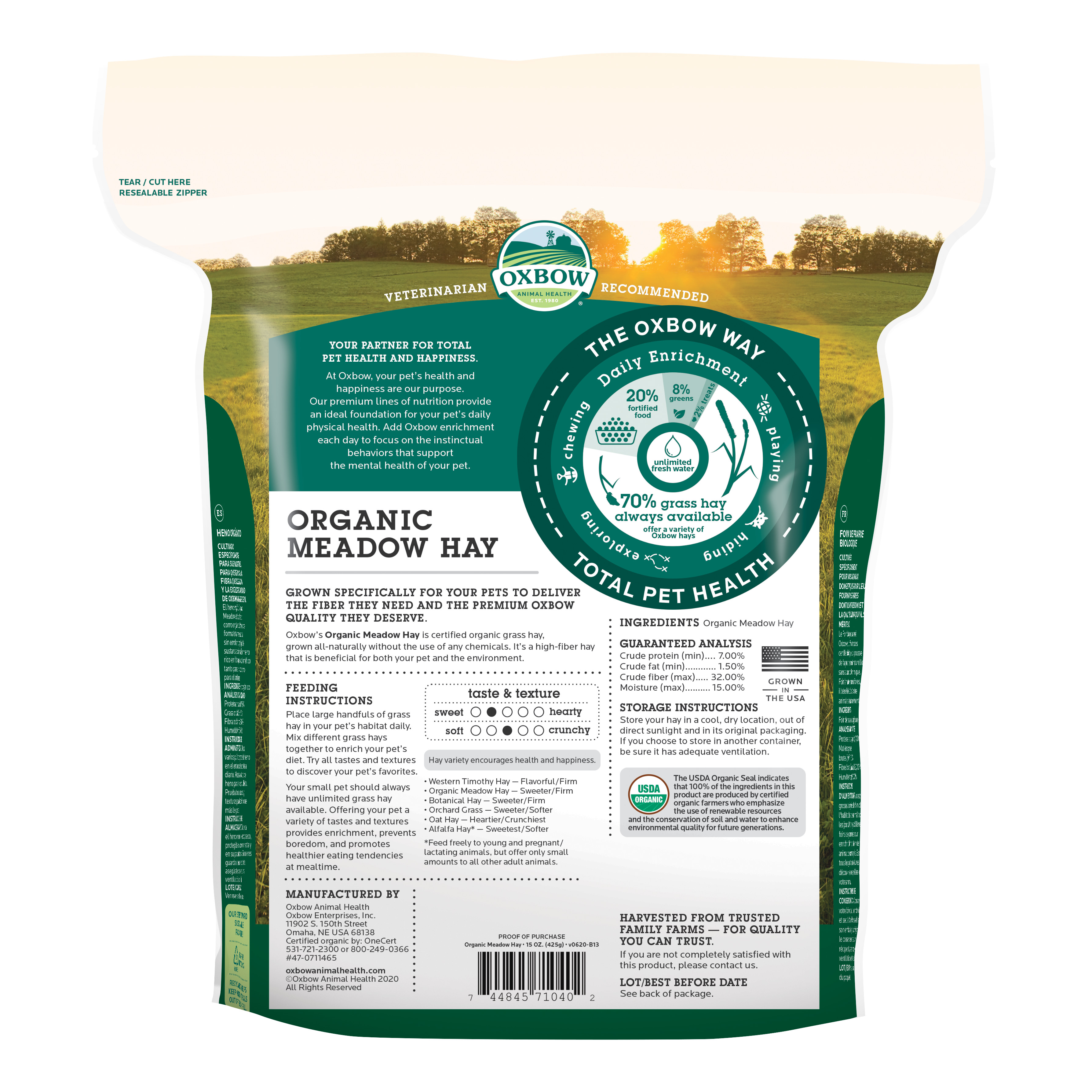 Oxbow Organic Meadow Hay (15 oz) - 425g