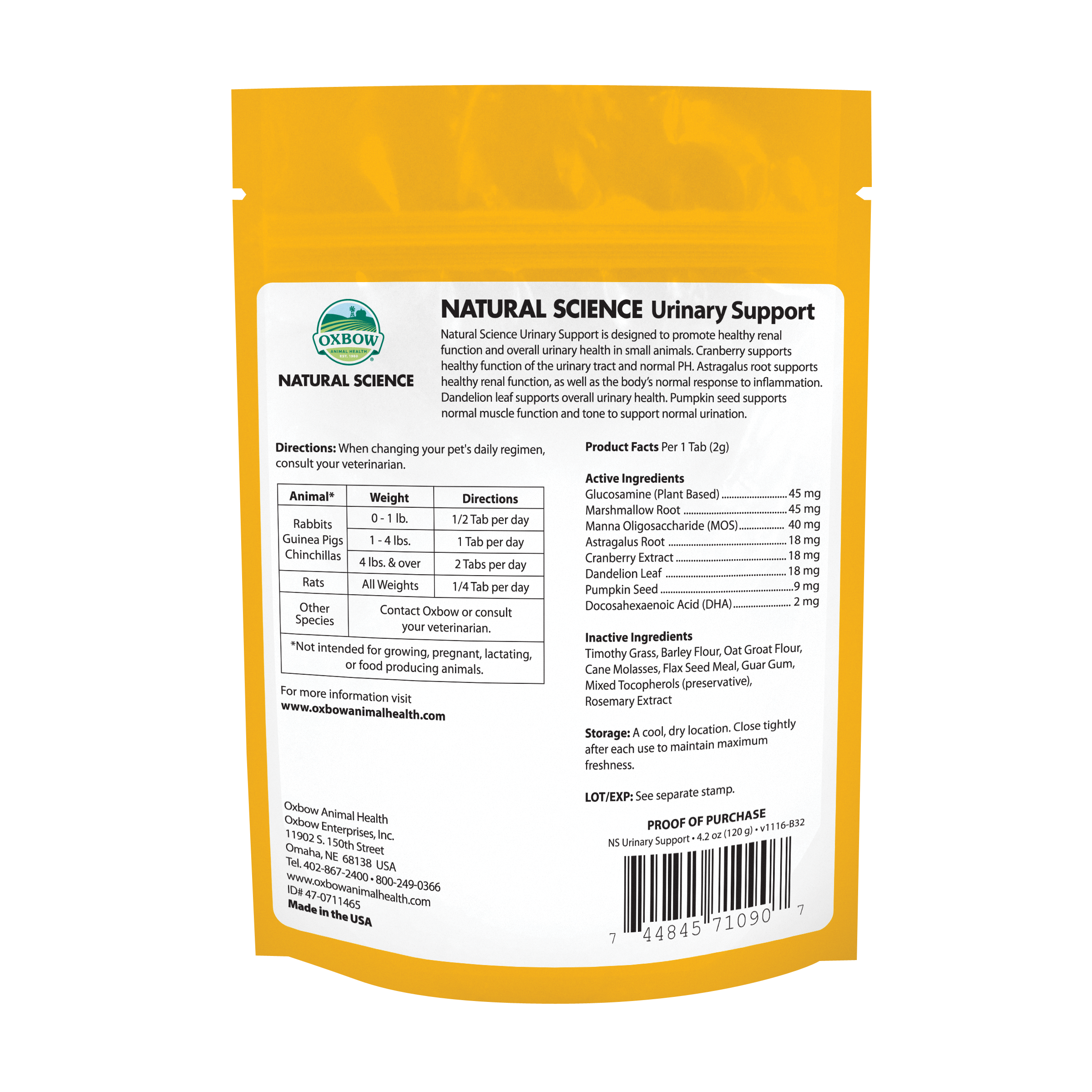 Oxbow Natural Science - Urinary Support (4.2 oz) - 120g