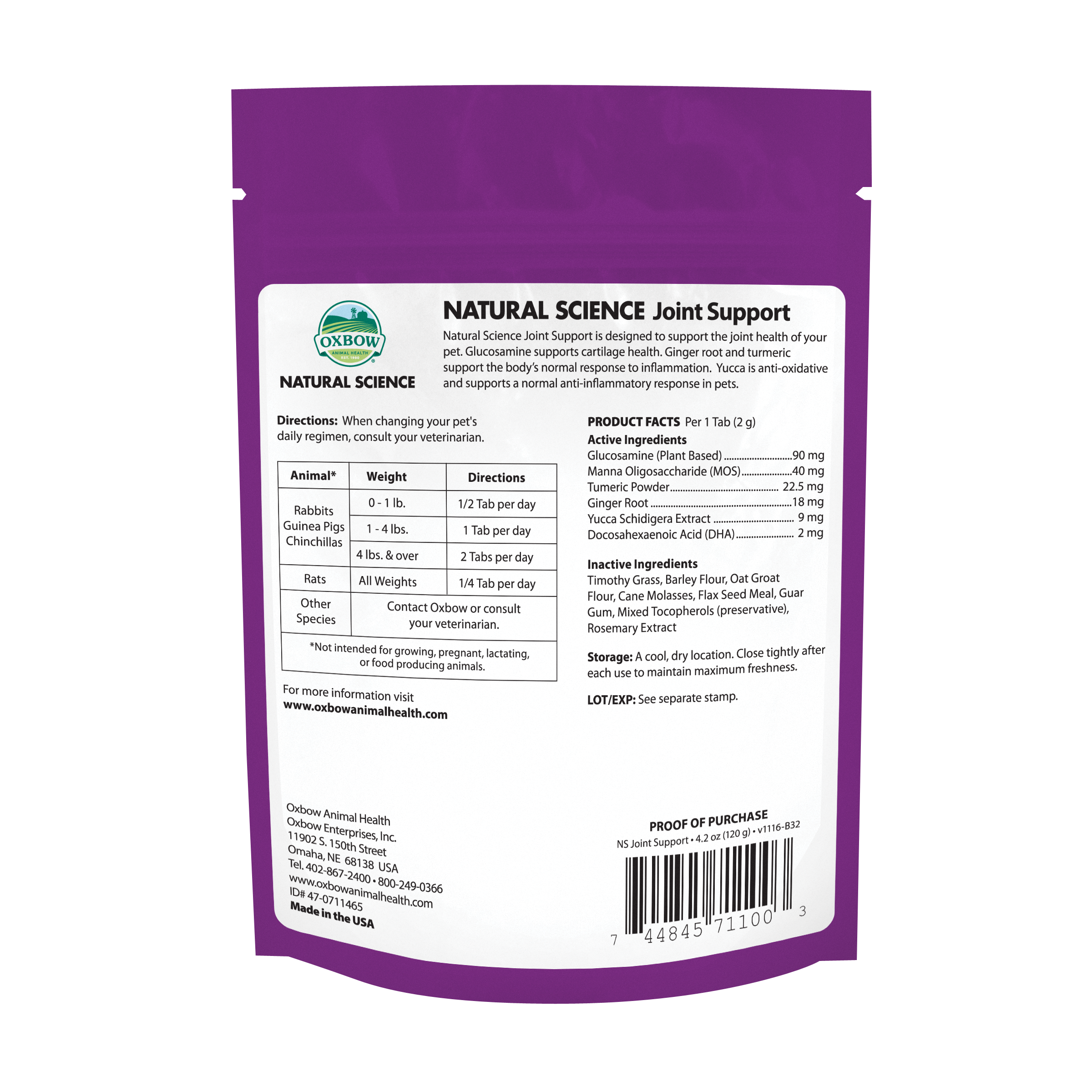 Oxbow Natural Science - Joint Support (4.2 oz) - 120g