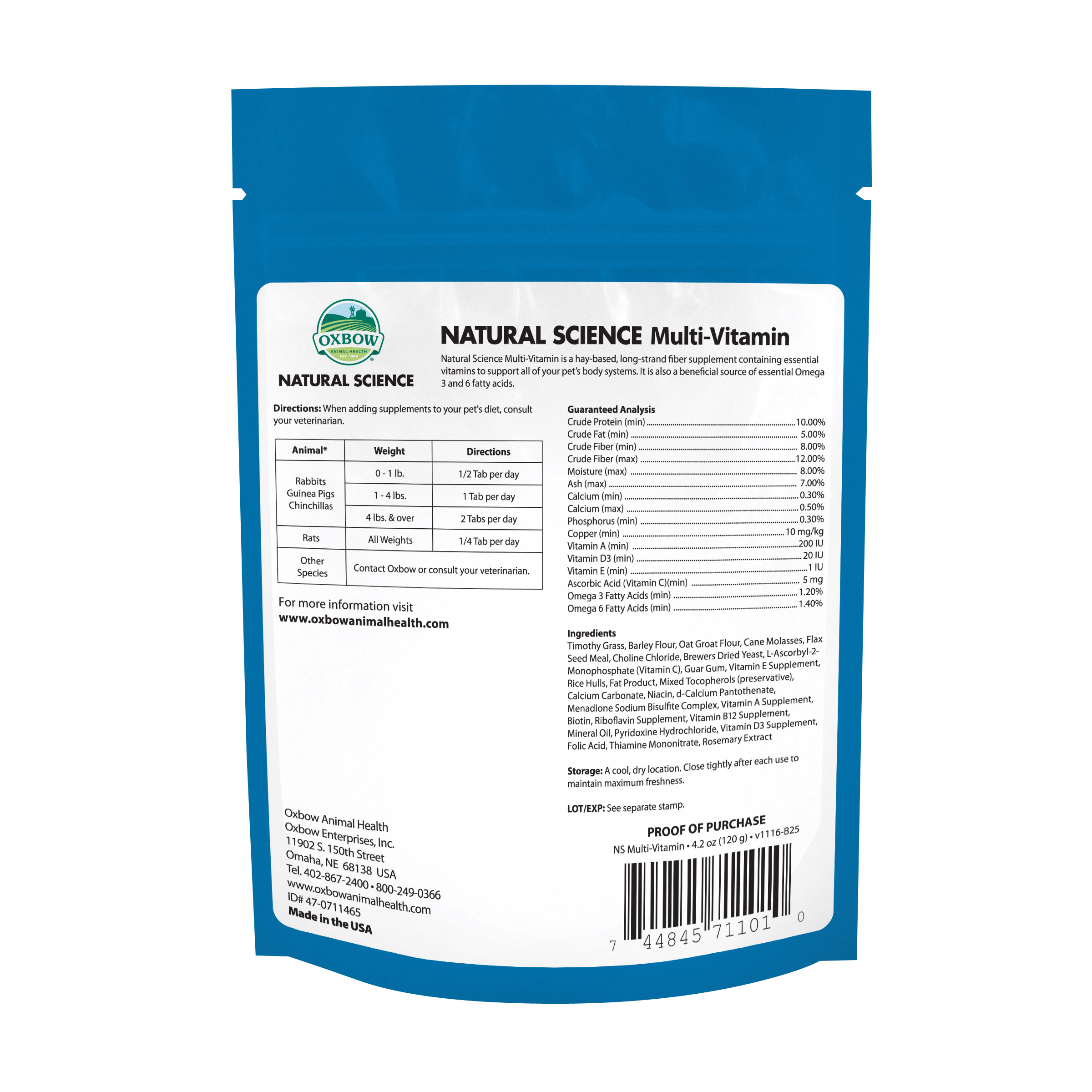 Oxbow Natural Science - Multi-Vitamin (4.2 oz) - 120g
