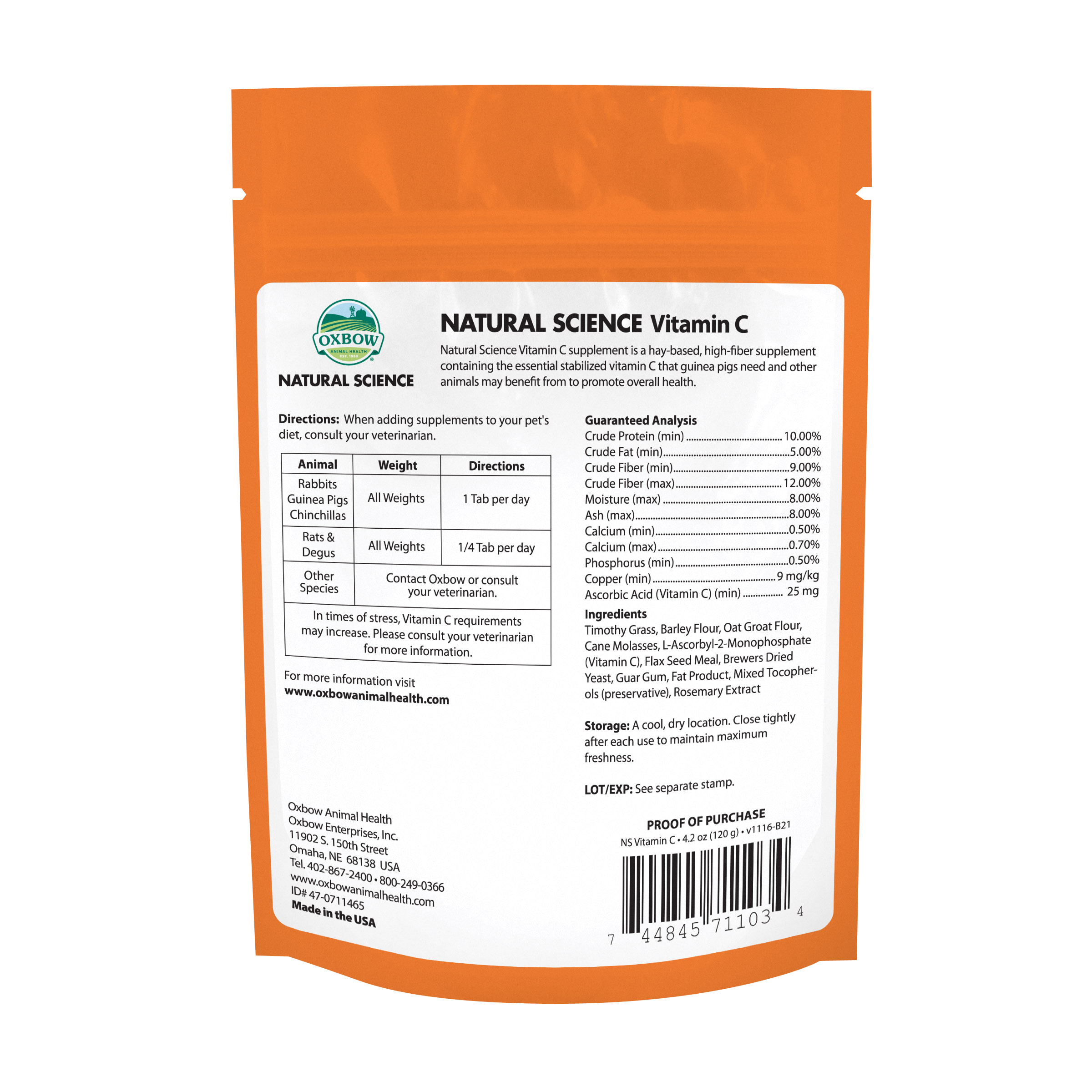 Oxbow Natural Science - Vitamin C (4.2 oz) - 120g