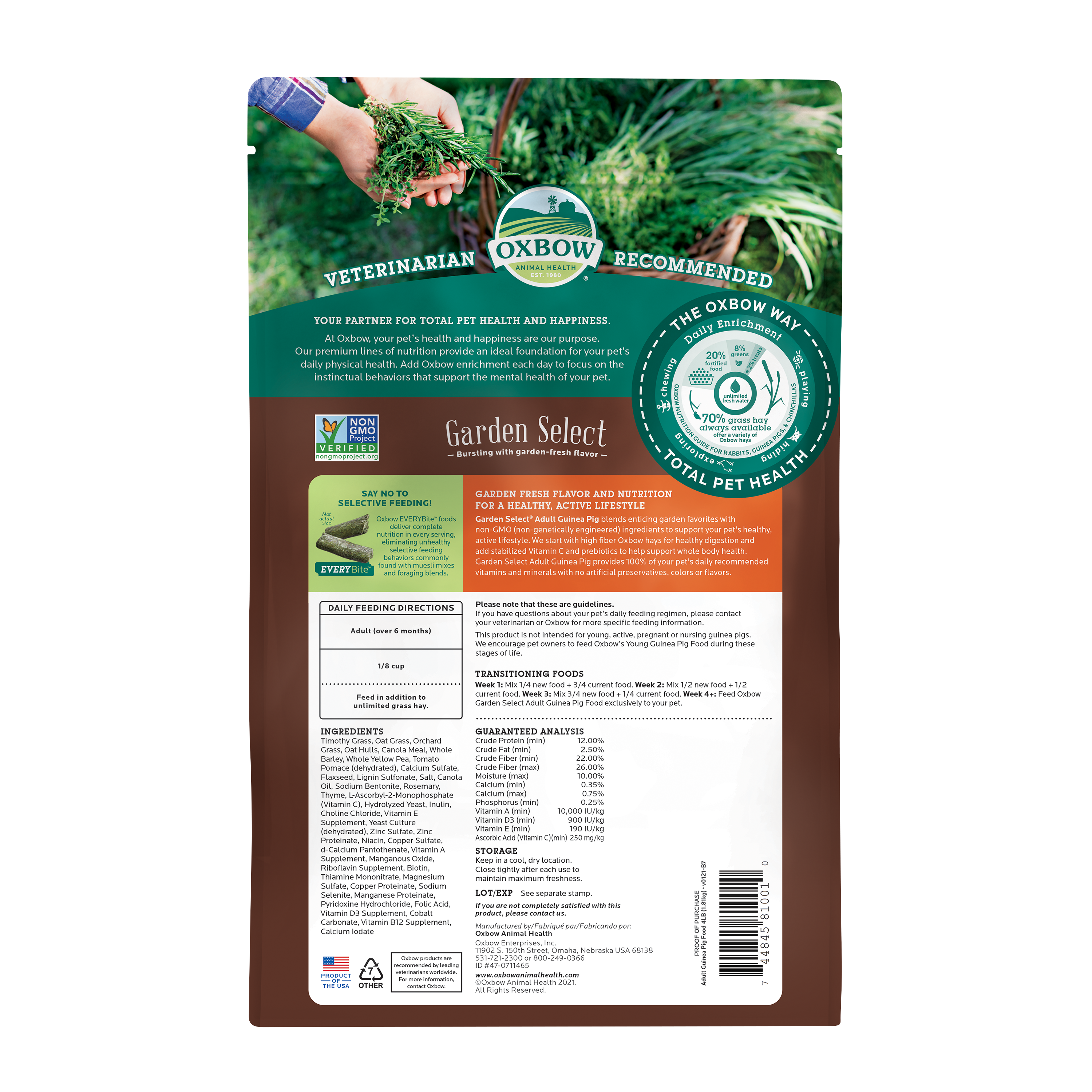 Oxbow Garden Select - Adult Guinea Pig Food (4 lb) - 1.81kg
