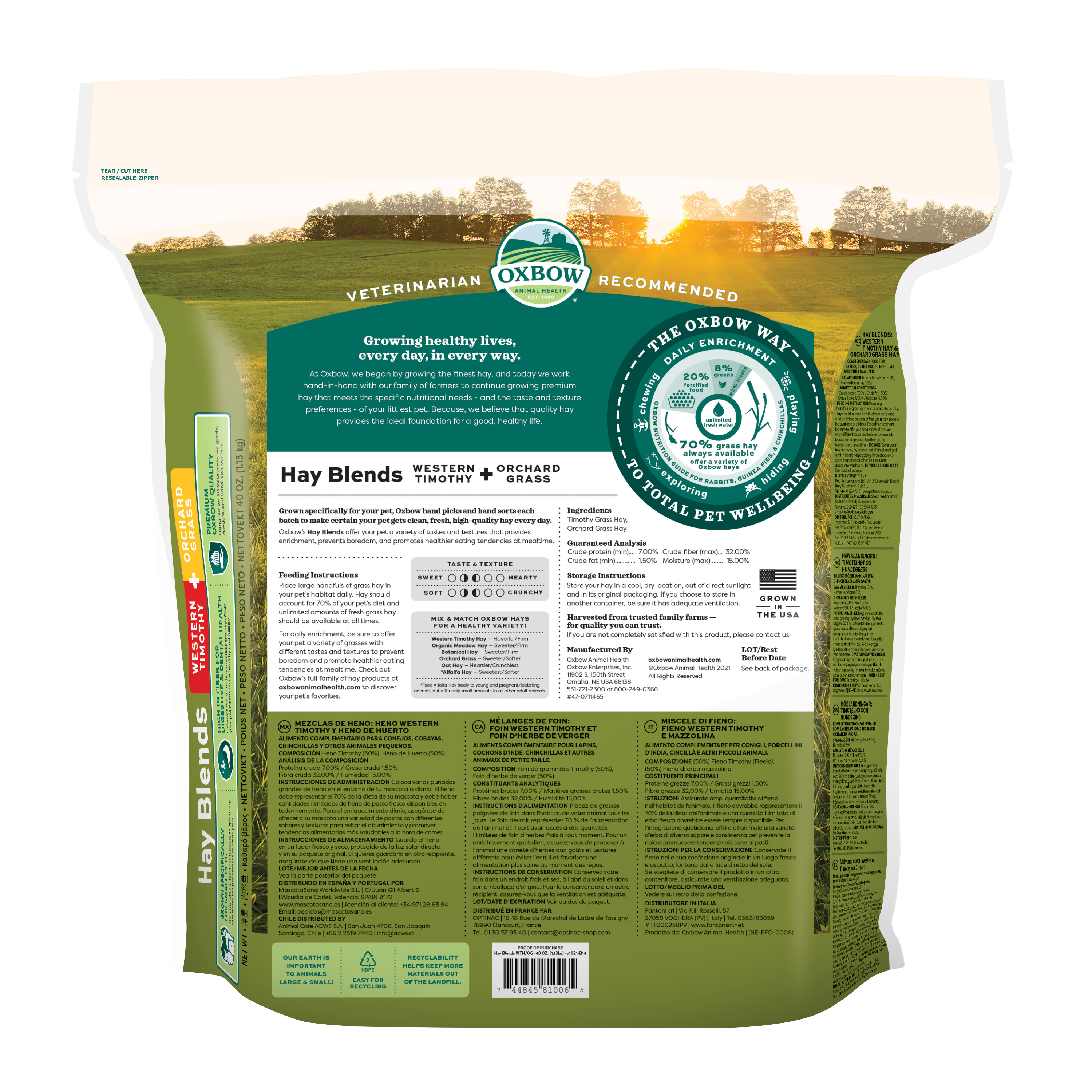 Oxbow Hay Blends - Western Timothy & Orchard Grass (40 oz) - 1.13kg