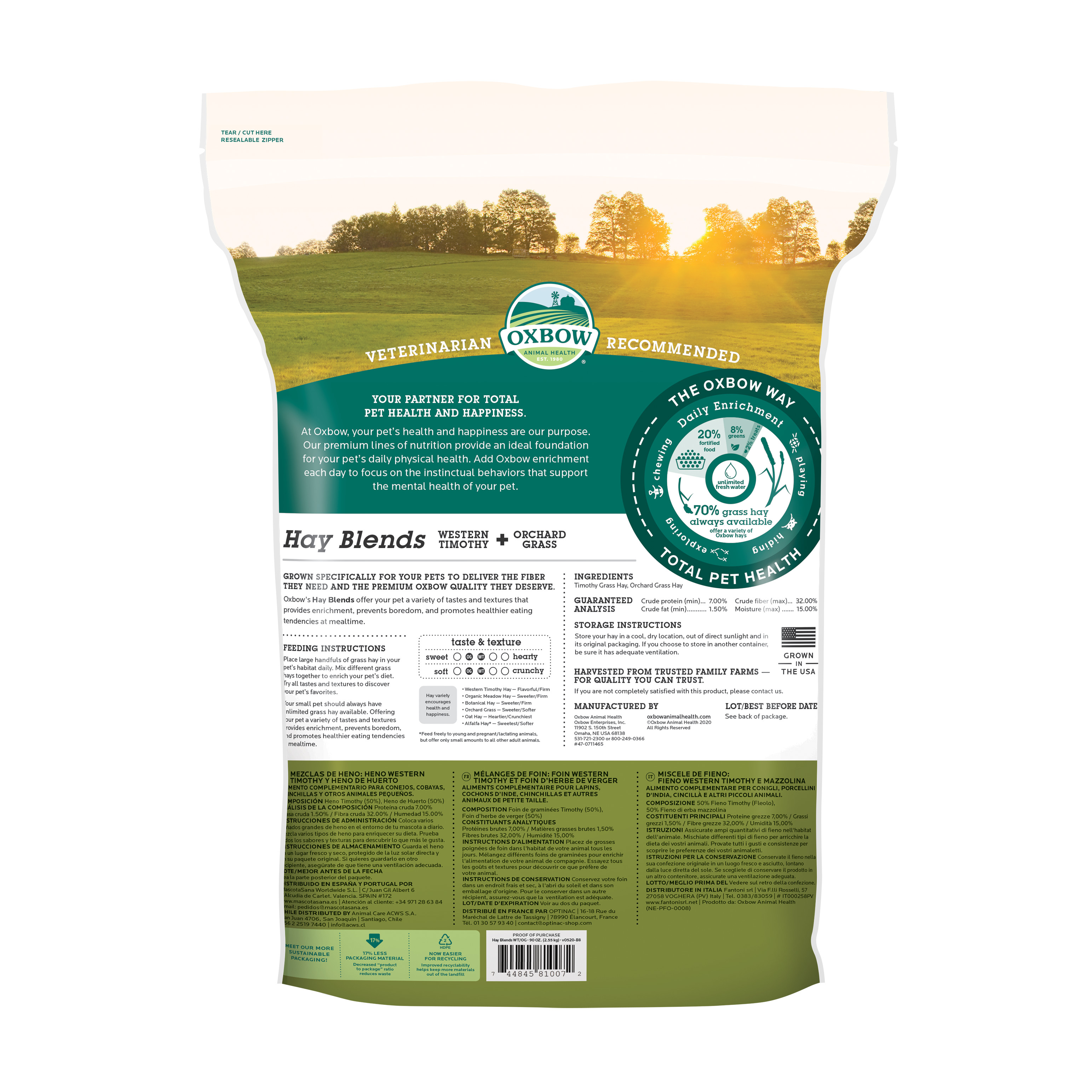 Oxbow Hay Blends - Western Timothy & Orchard Grass (90 oz) - 2.55kg