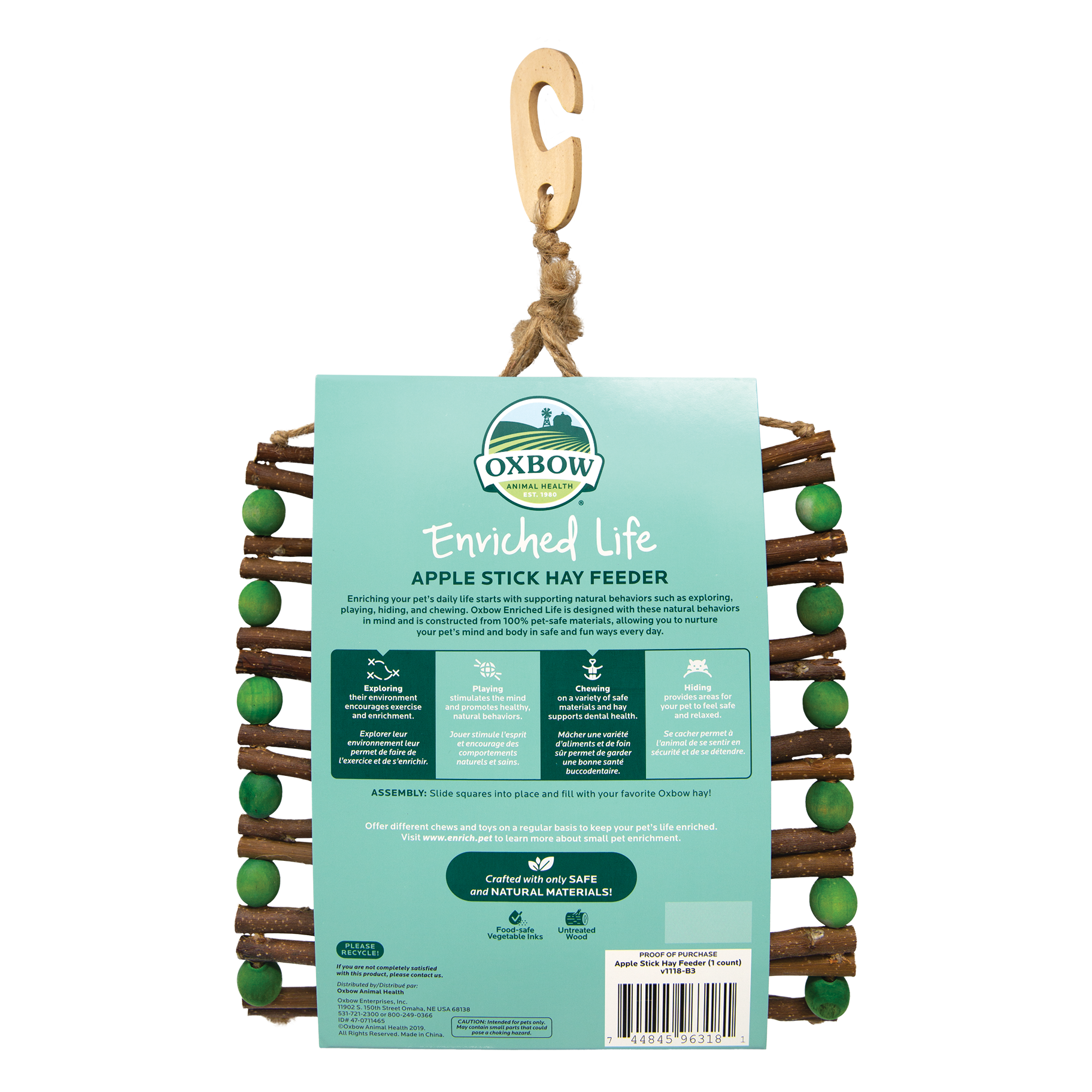 Oxbow Enriched Life - Apple Stick Hay Feeder