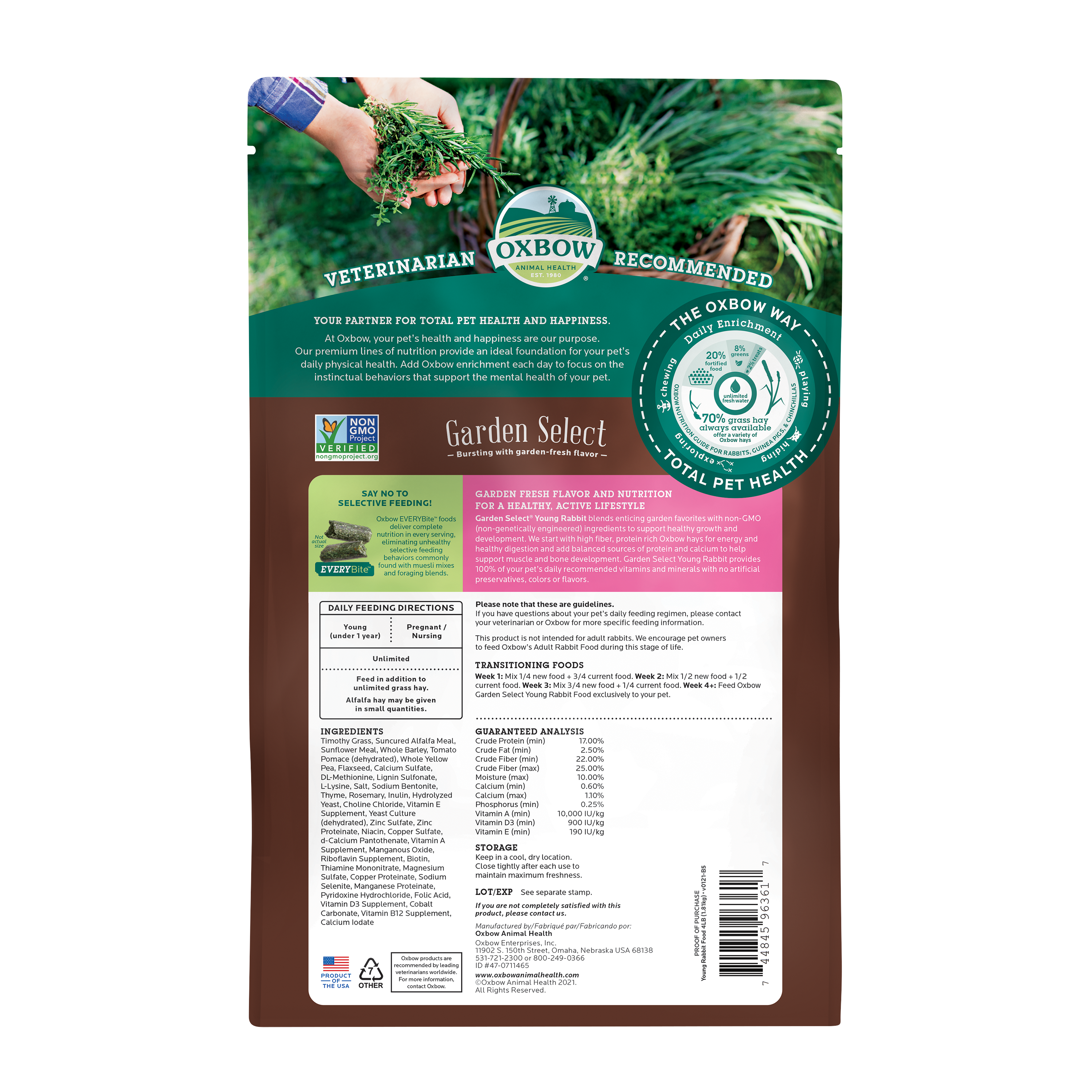 Oxbow Garden Select - Young Rabbit Food (4 lb) - 1.81kg