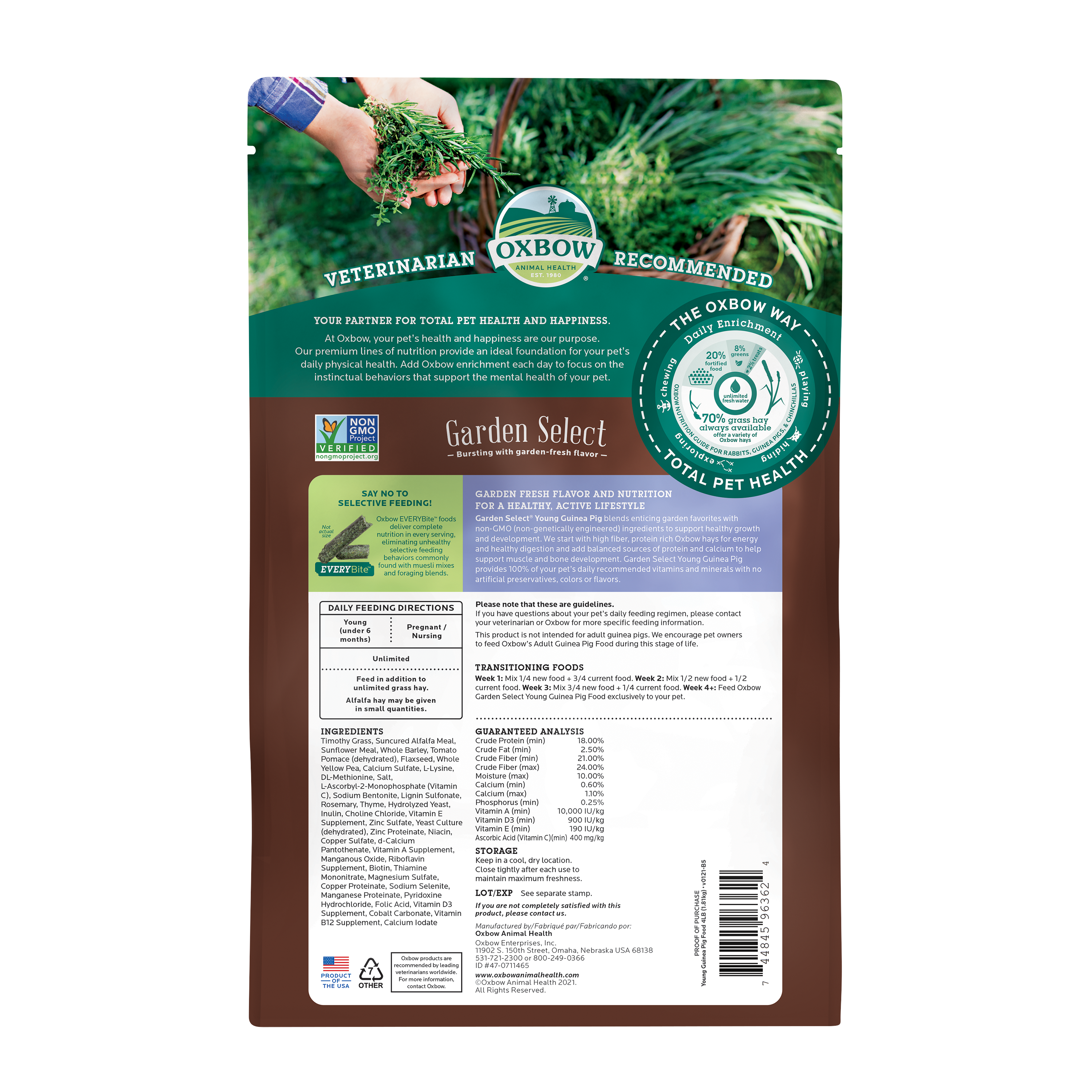 Oxbow Garden Select - Young Guinea Pig Food (4 lb) - 1.81kg