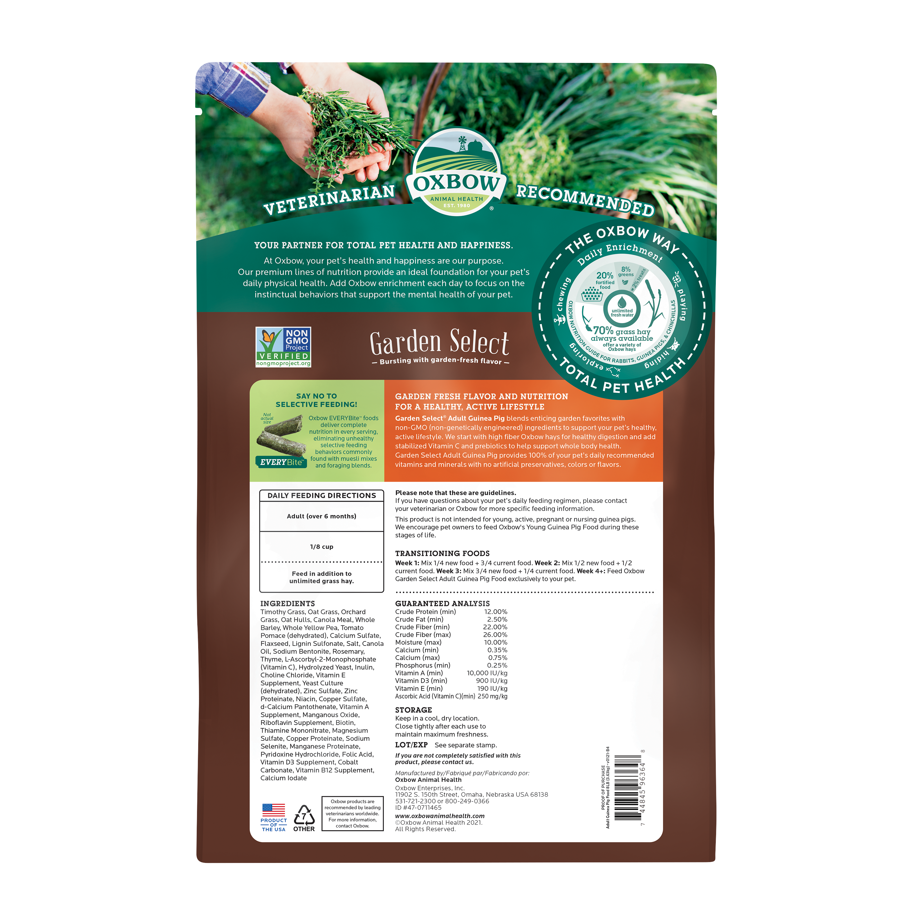 Oxbow Garden Select - Adult Guinea Pig Food (8 lb) - 3.83kg