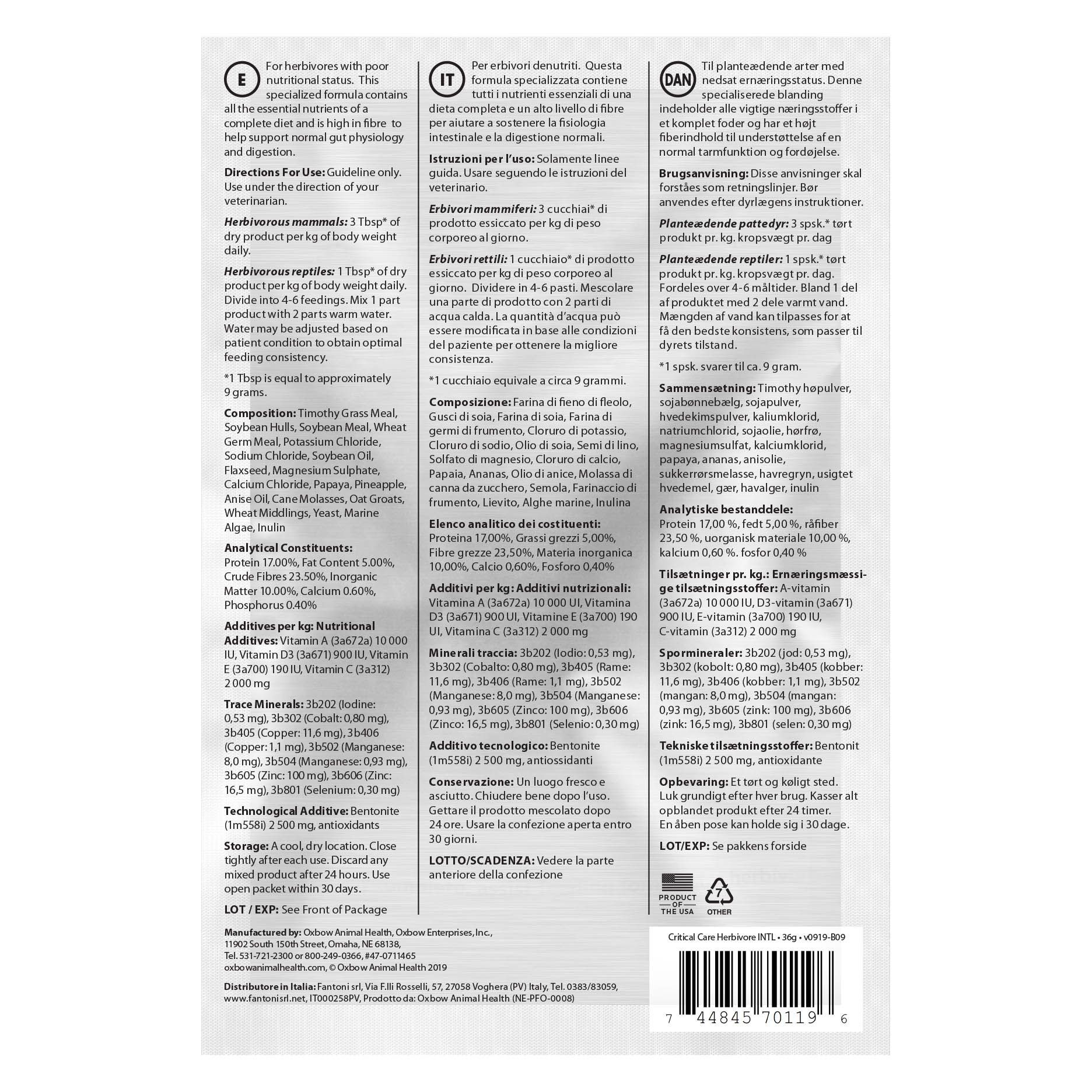 Oxbow Critical Care Herbivore Anise Flavor (36 g)
