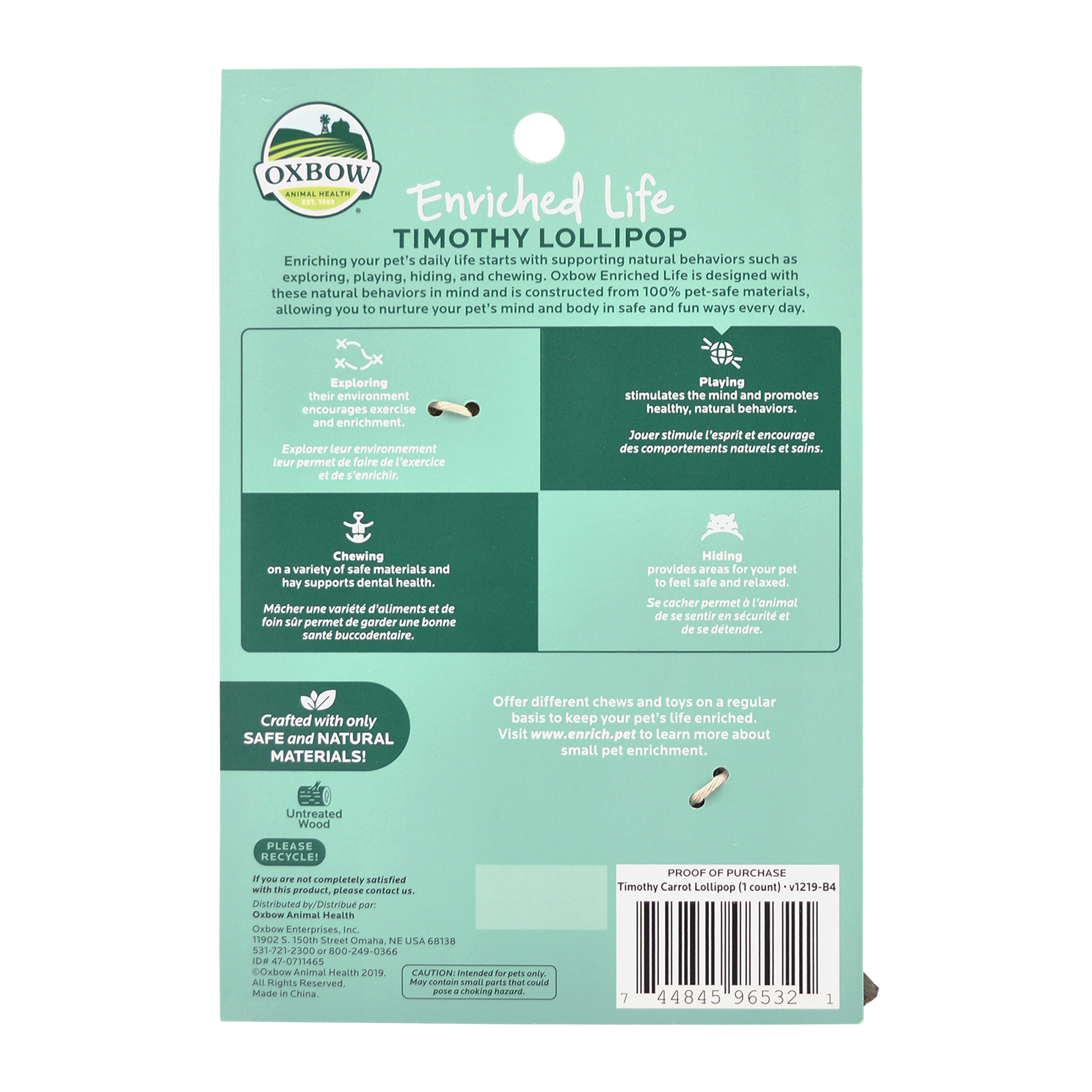 Oxbow Enriched Life - Timothy Lollipop (Carrot)