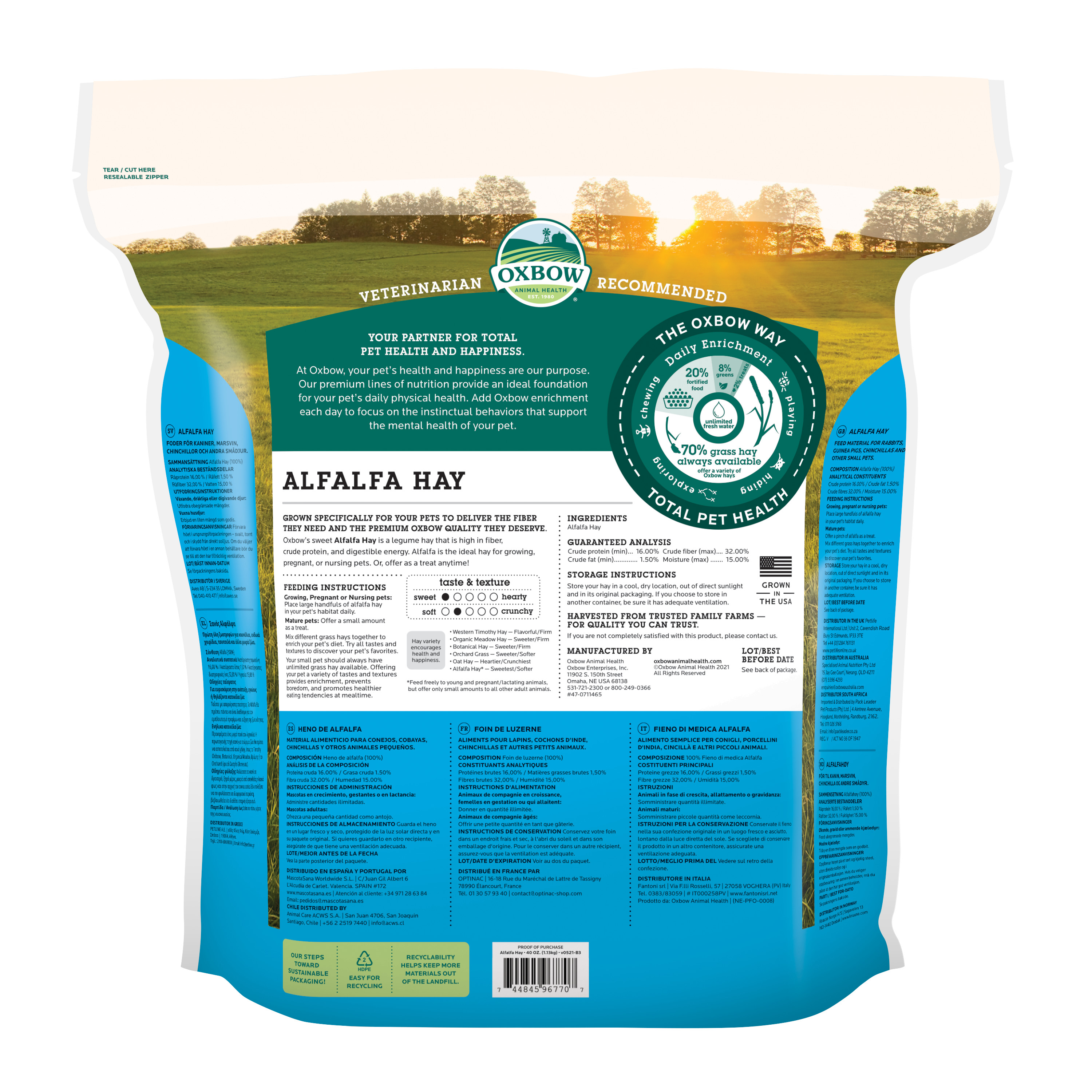 Oxbow Alfalfa Hay (40 oz) - 1.13kg