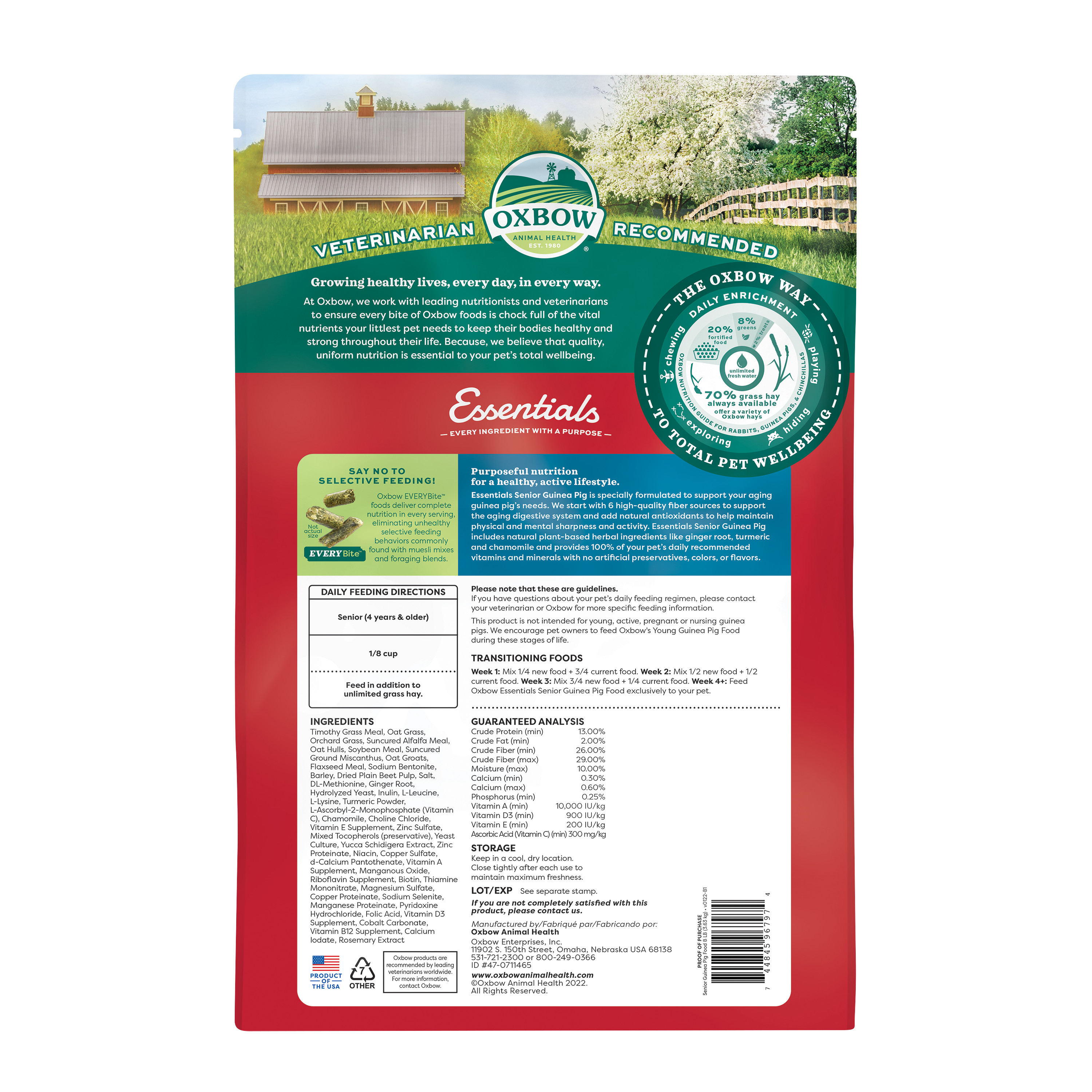 Oxbow Essentials Senior Guinea Pig Food (8 lb) - 3.83kg