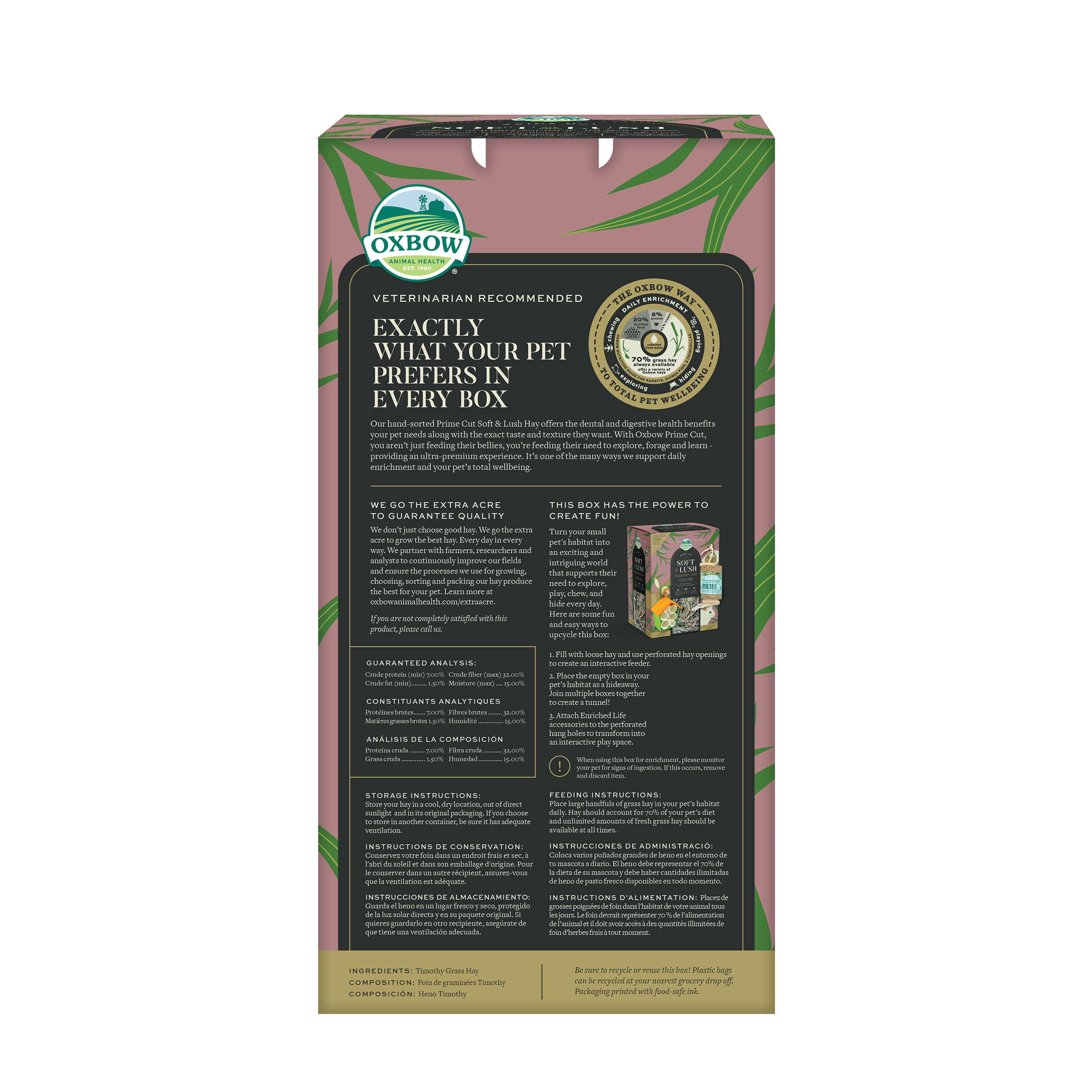 Oxbow Prime Cut Soft & Lush Timothy Hay (20 oz) - 560g